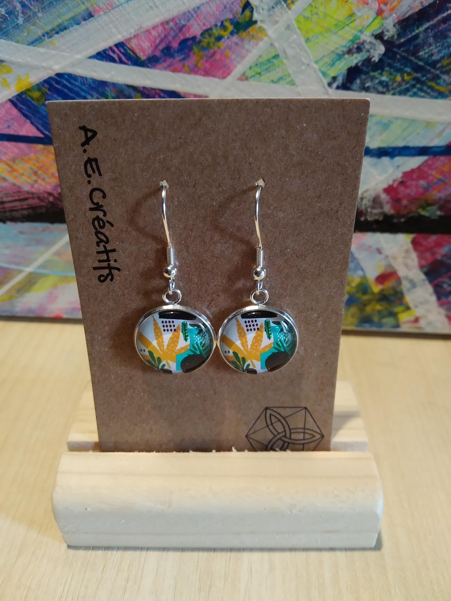 Boucles D&#039;oreilles Cabochons Couleurs 