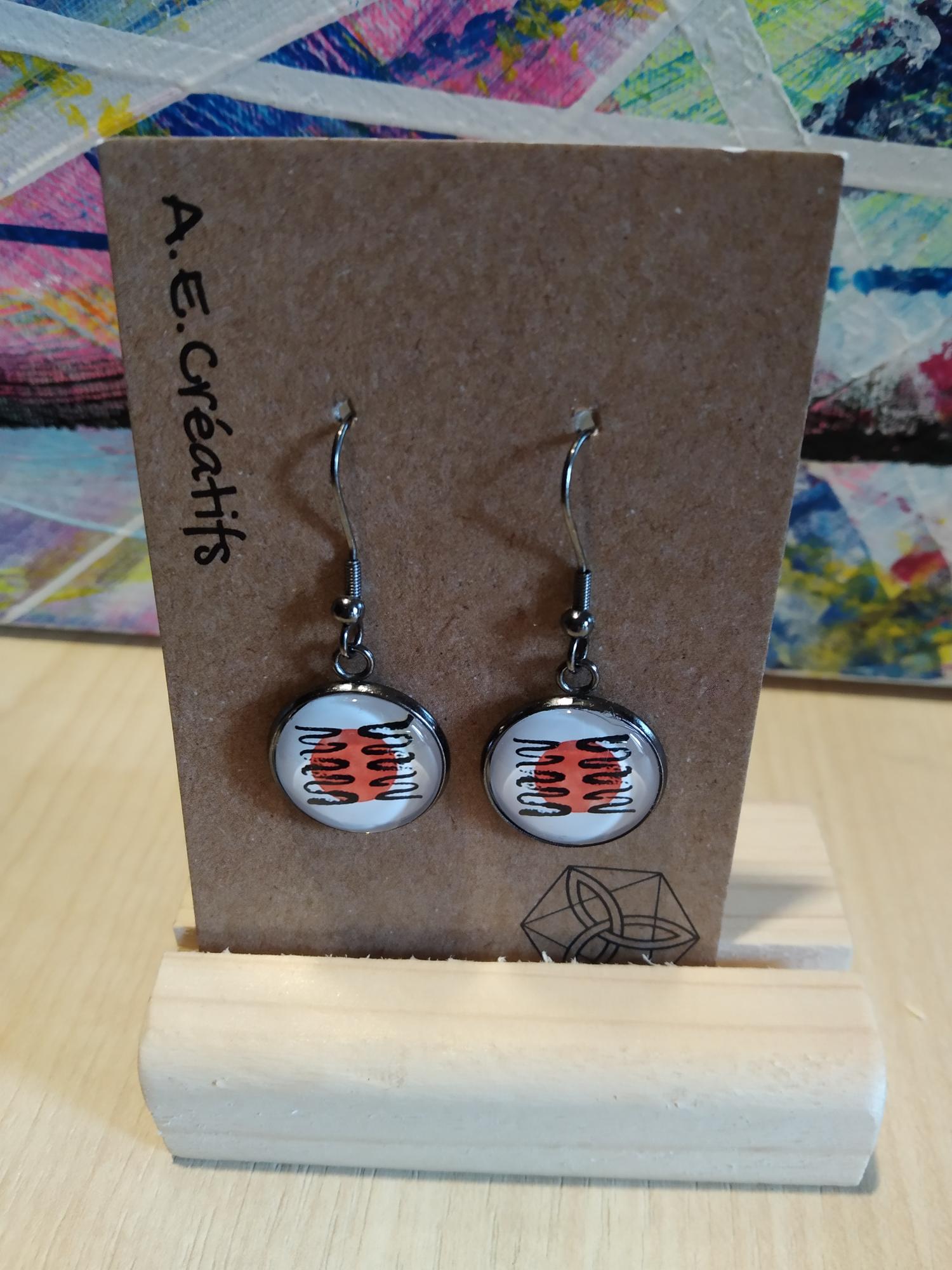 Boucles D&#039;oreilles Cabochons Couleurs 