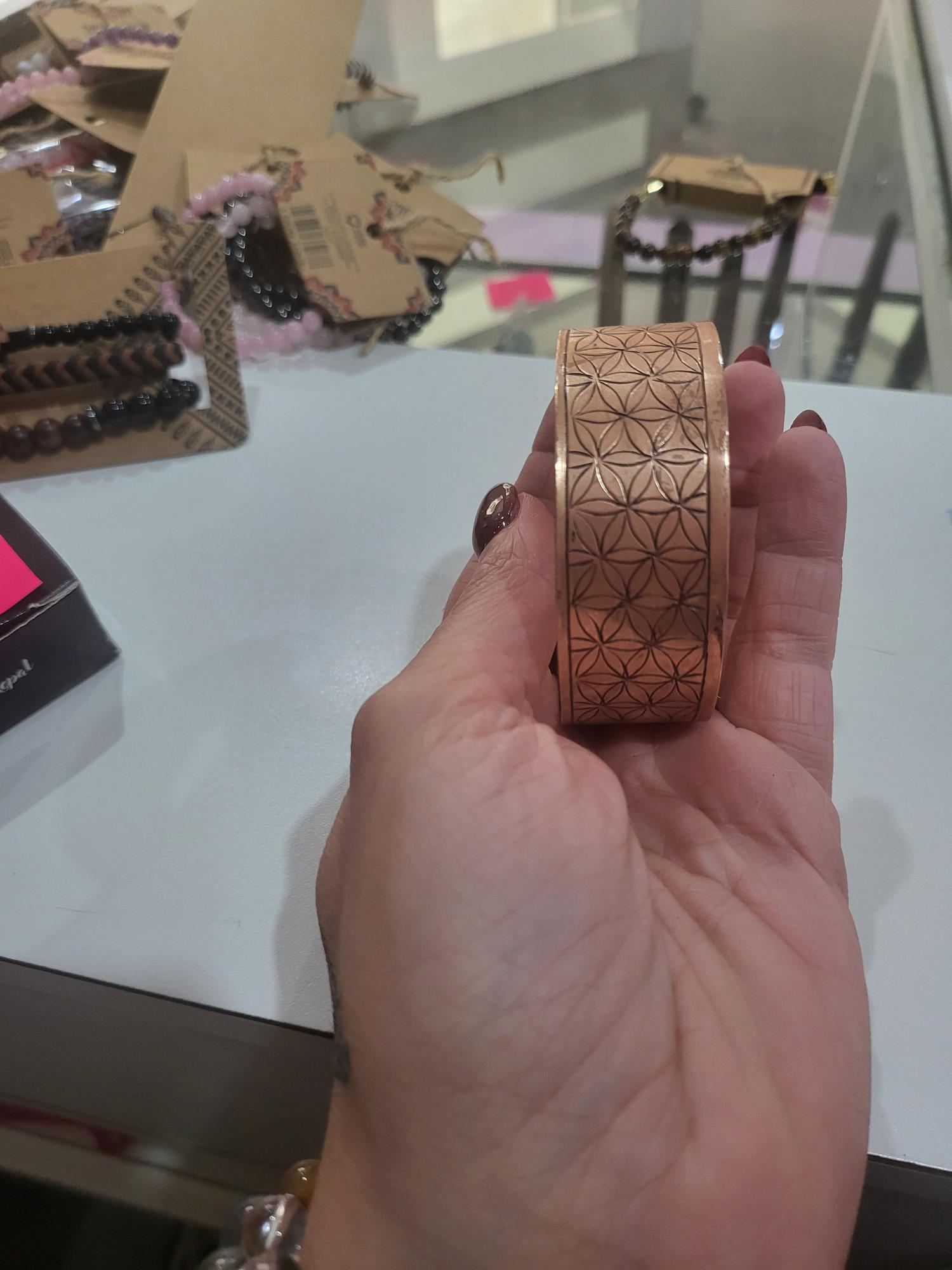 Bracelet tibétain cuivre et fleur de vie