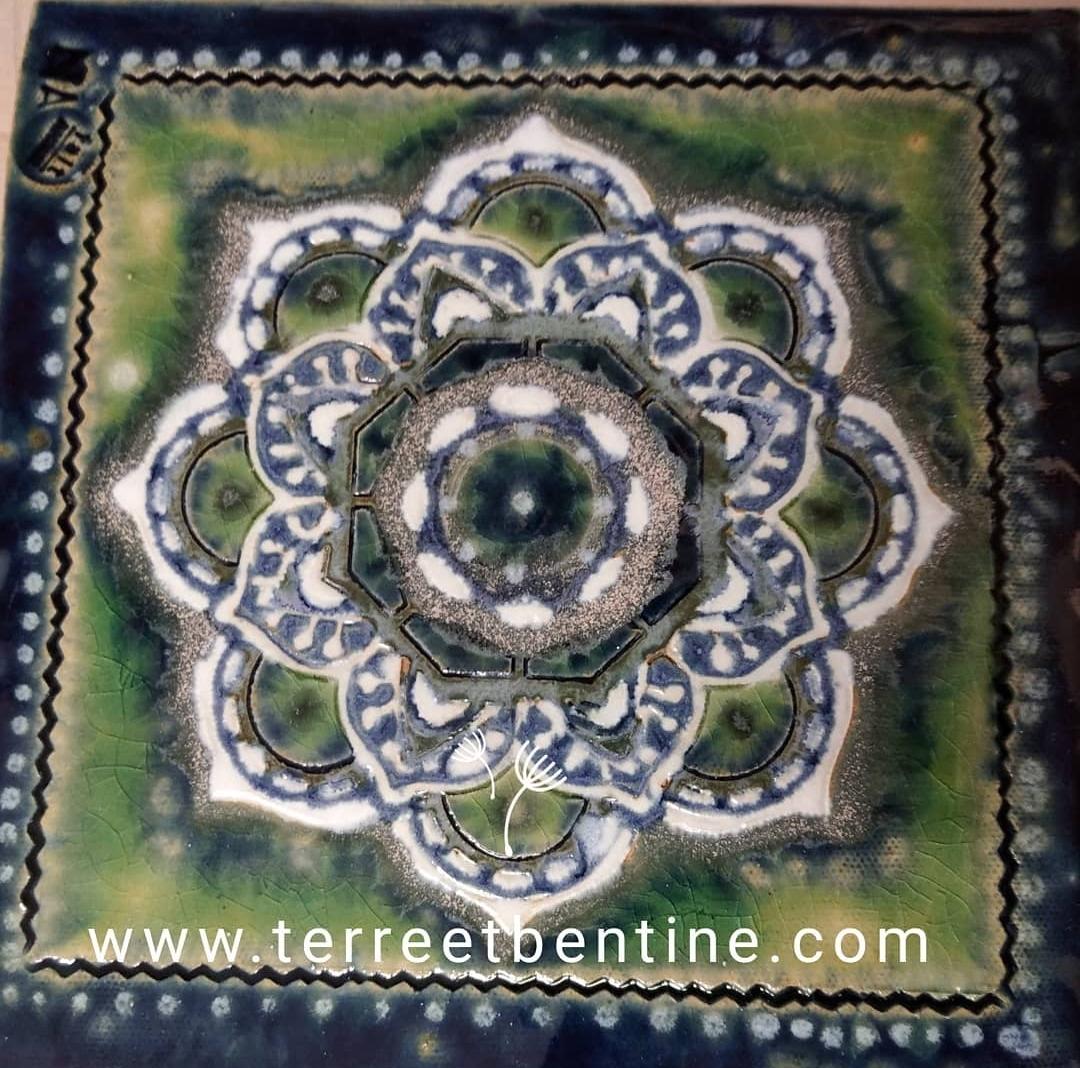 COLLECTION: Floraison - pièce UNIQUE - 20,5 X 20,5 cm - Vendu