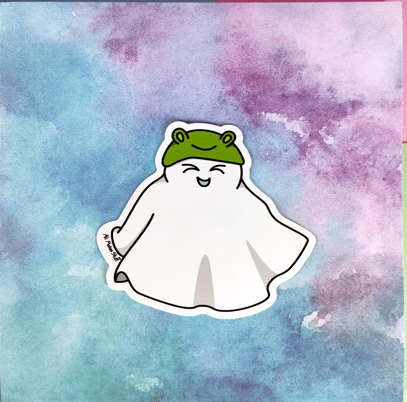 Sticker Ghost Frog hat