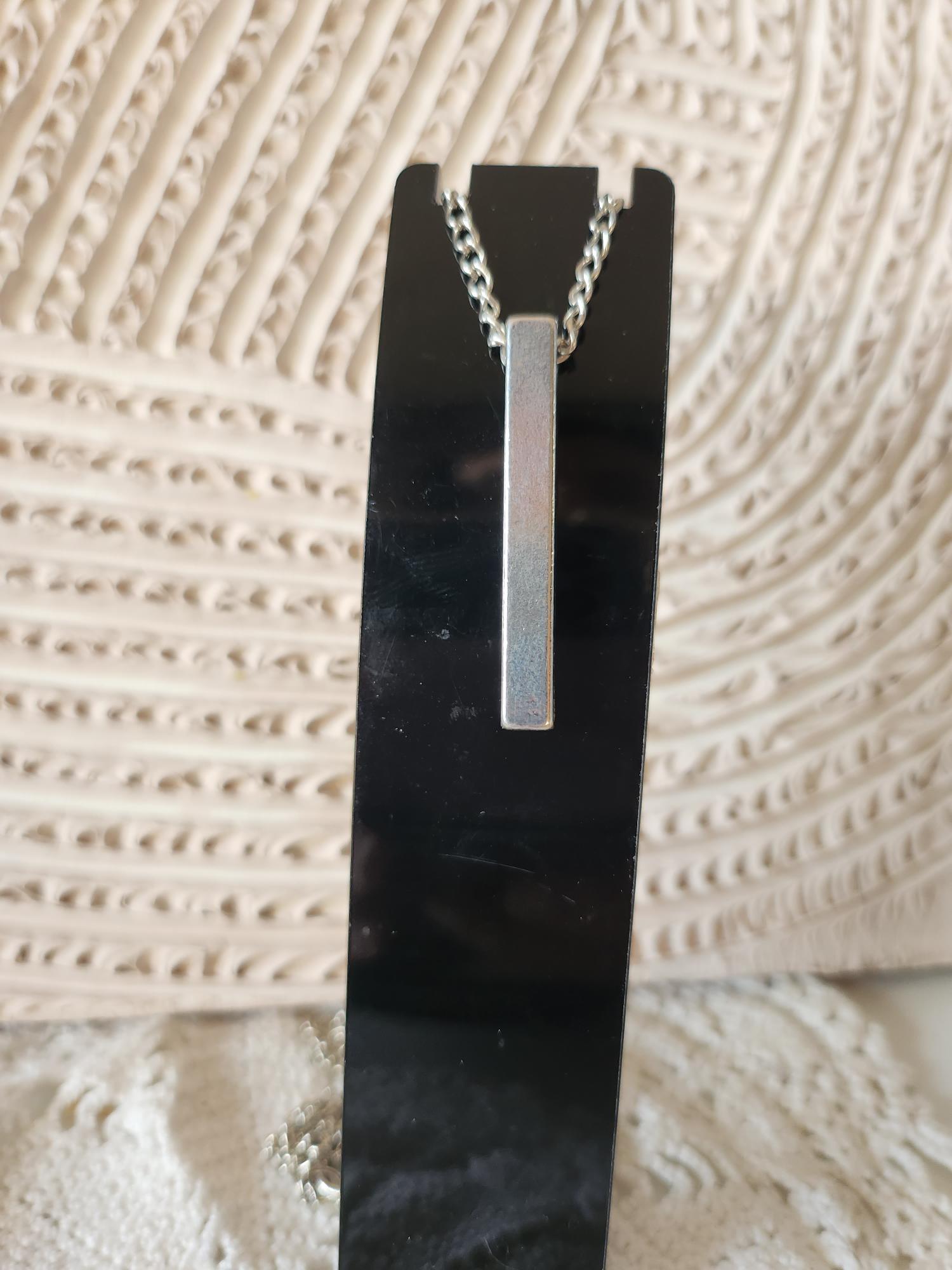 Collier rectangle à graver argent