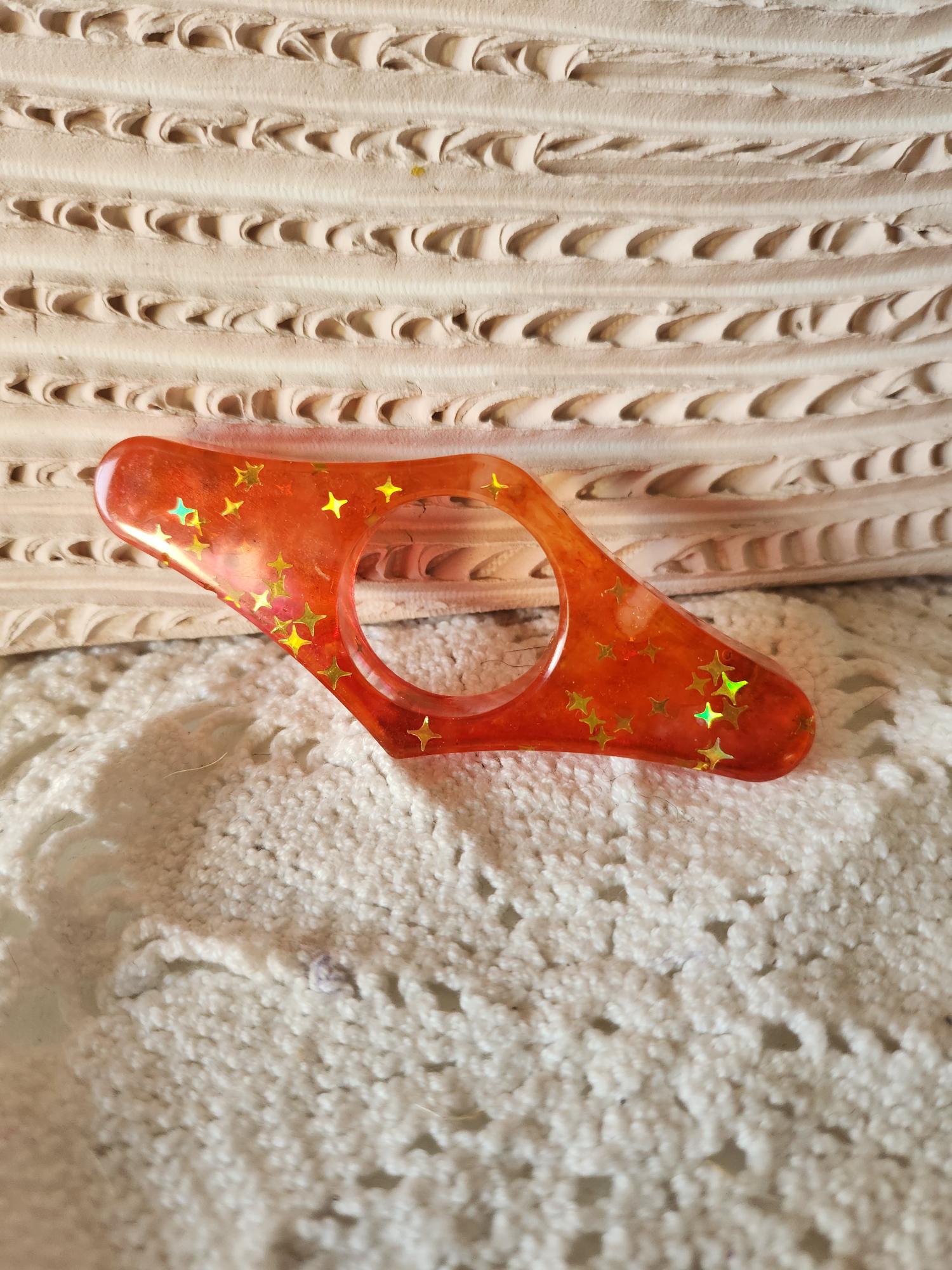 Bague de lecture orange etoile