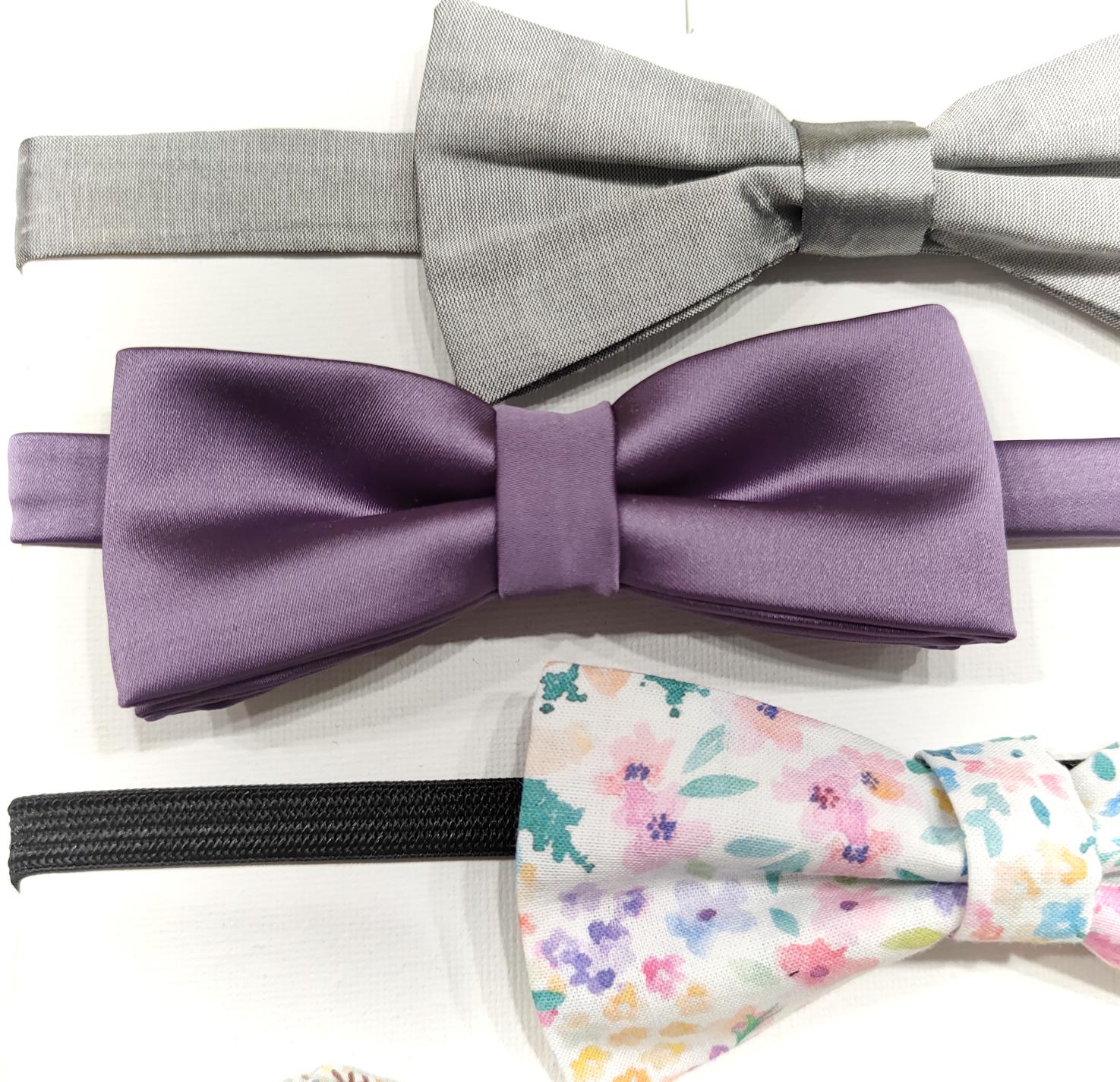 Noeud papillon satin parme foncé 