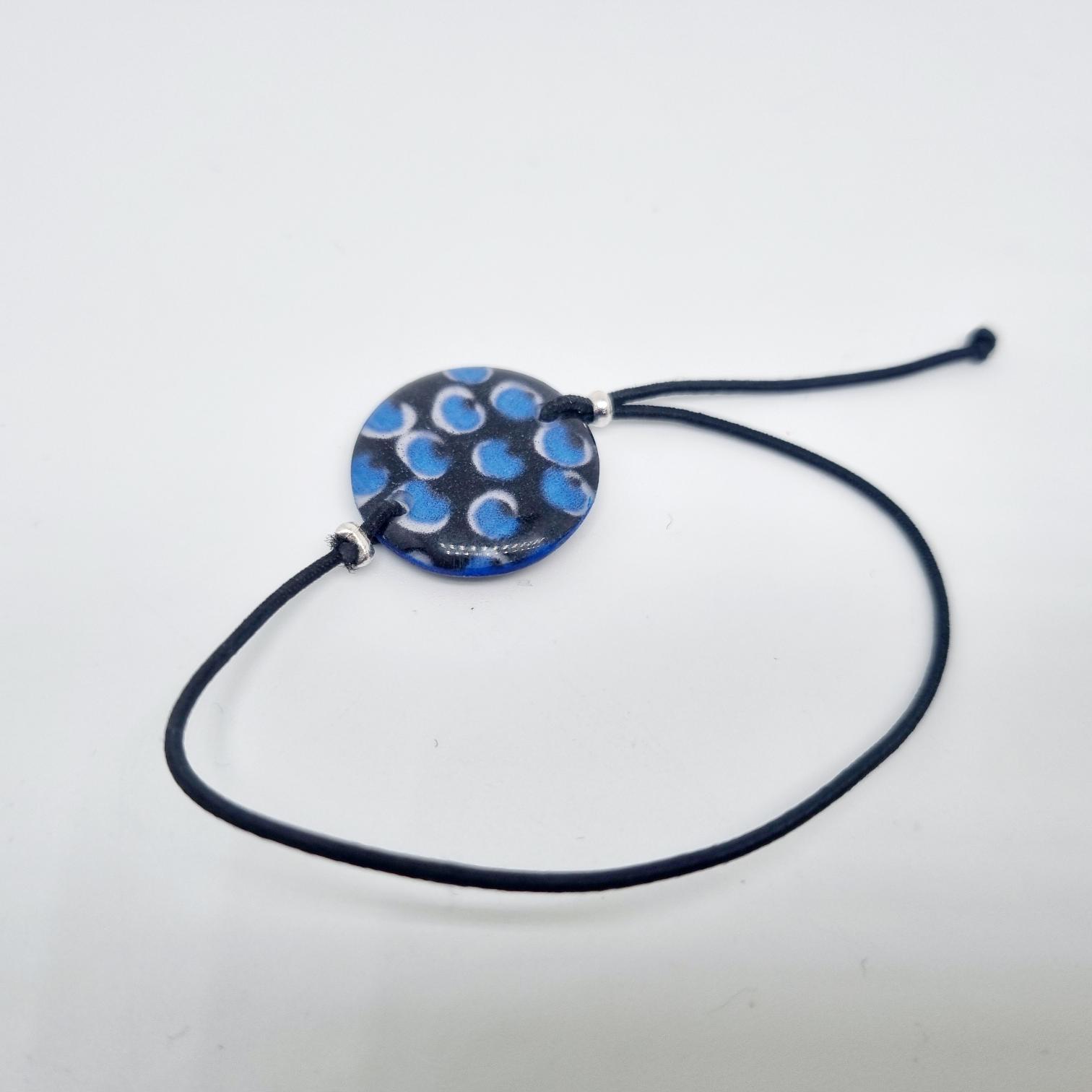 Bracelet bleu rond réversible