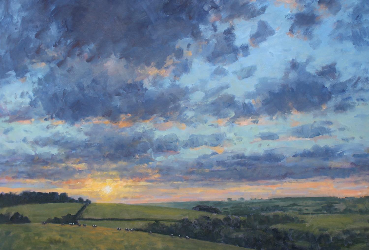 Sunset at Poundbury Hillfort