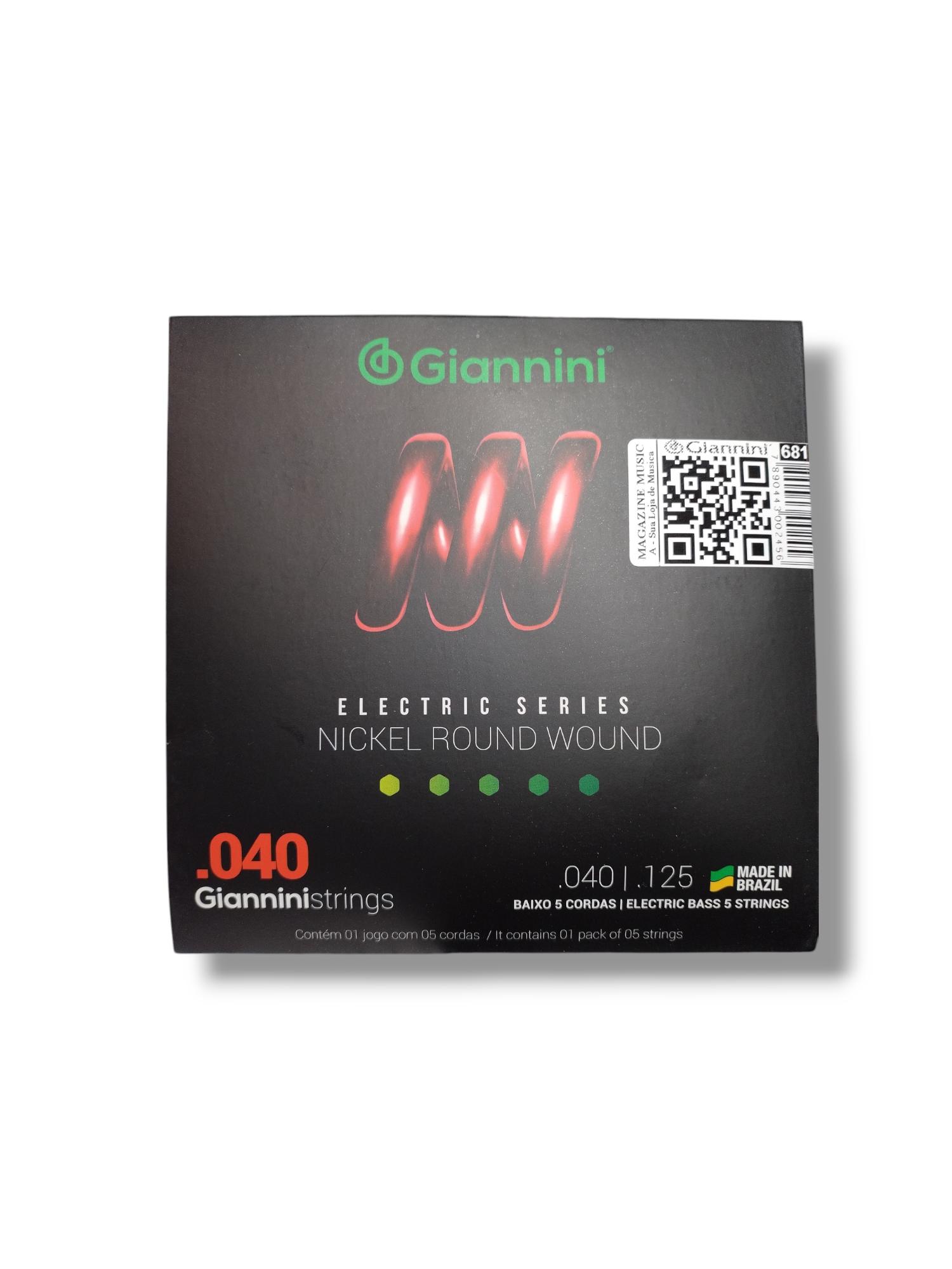 681 - Encordoamento Cordas Baixo 5C 0.40 Giannini GEEBRL5