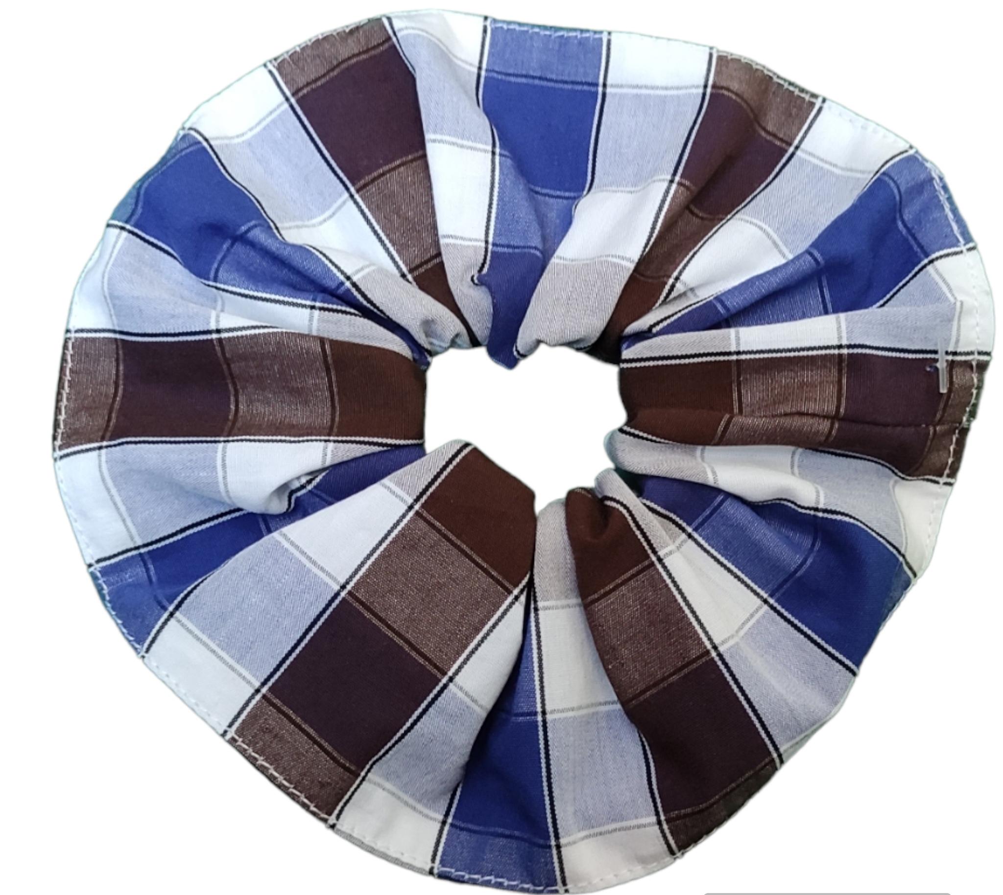 Chouchou bleu marron 