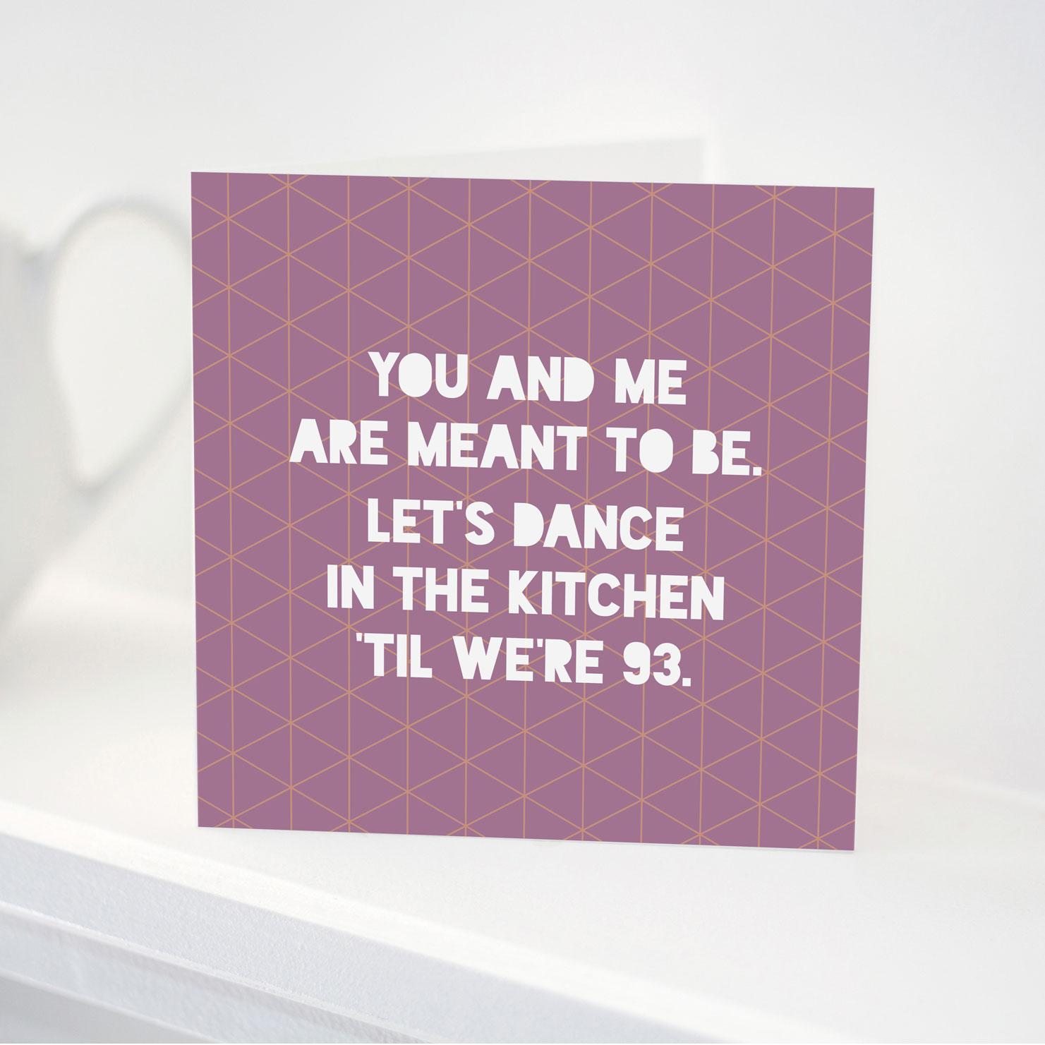 Text Card – Dance in the kitchen card