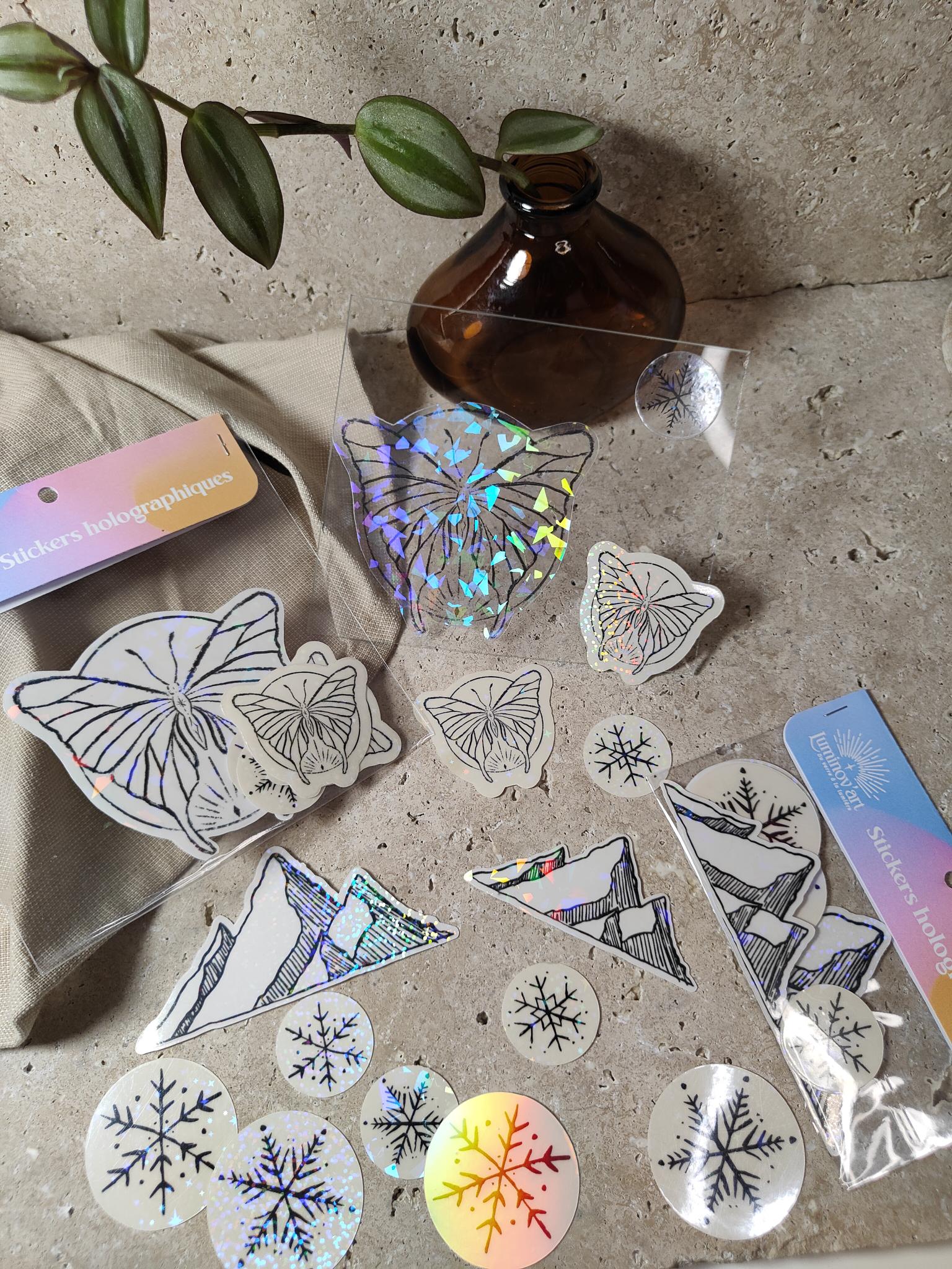 Lot autocollant holographique transparent 