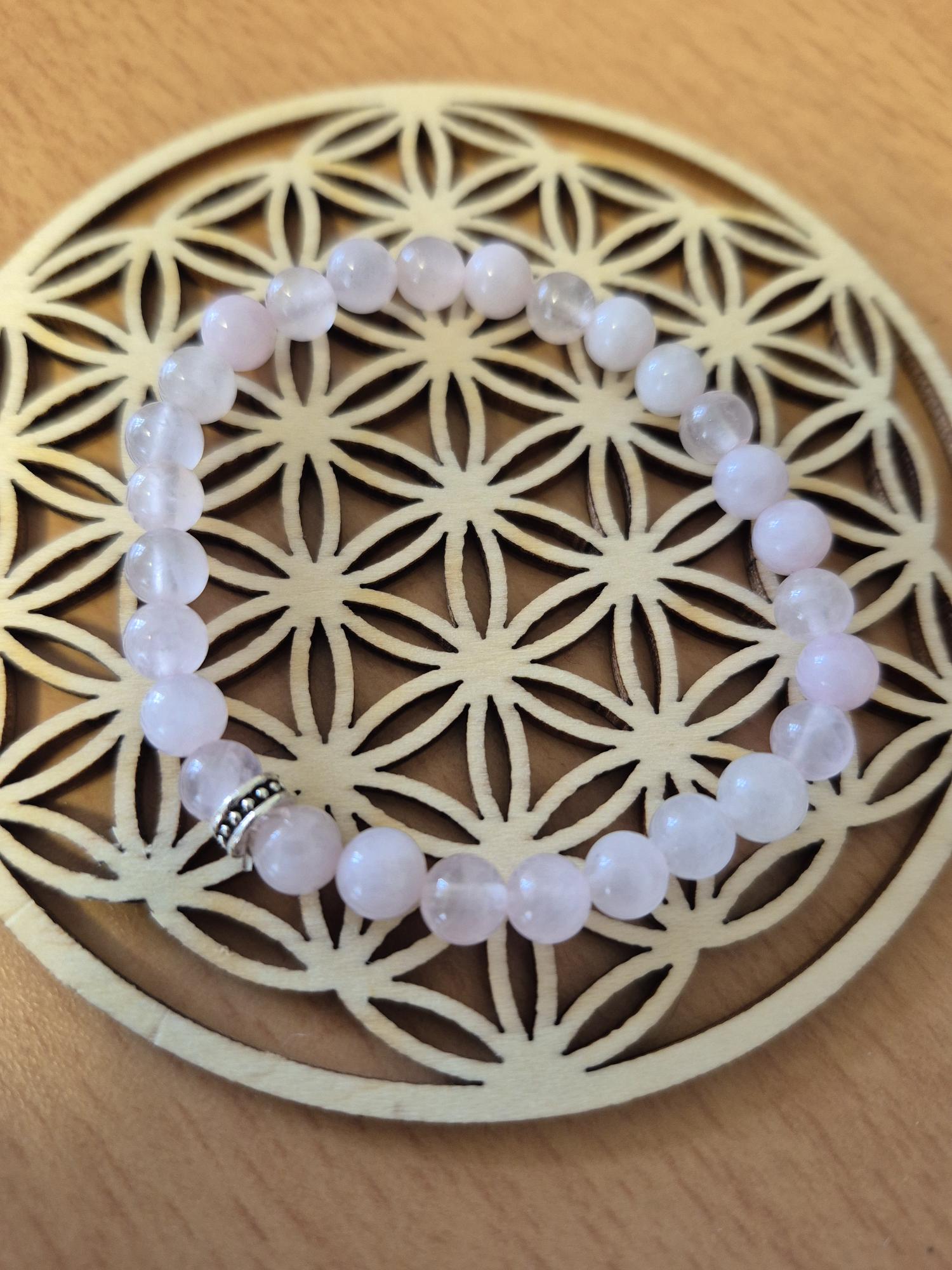 Bracelet Quartz rose 6mm