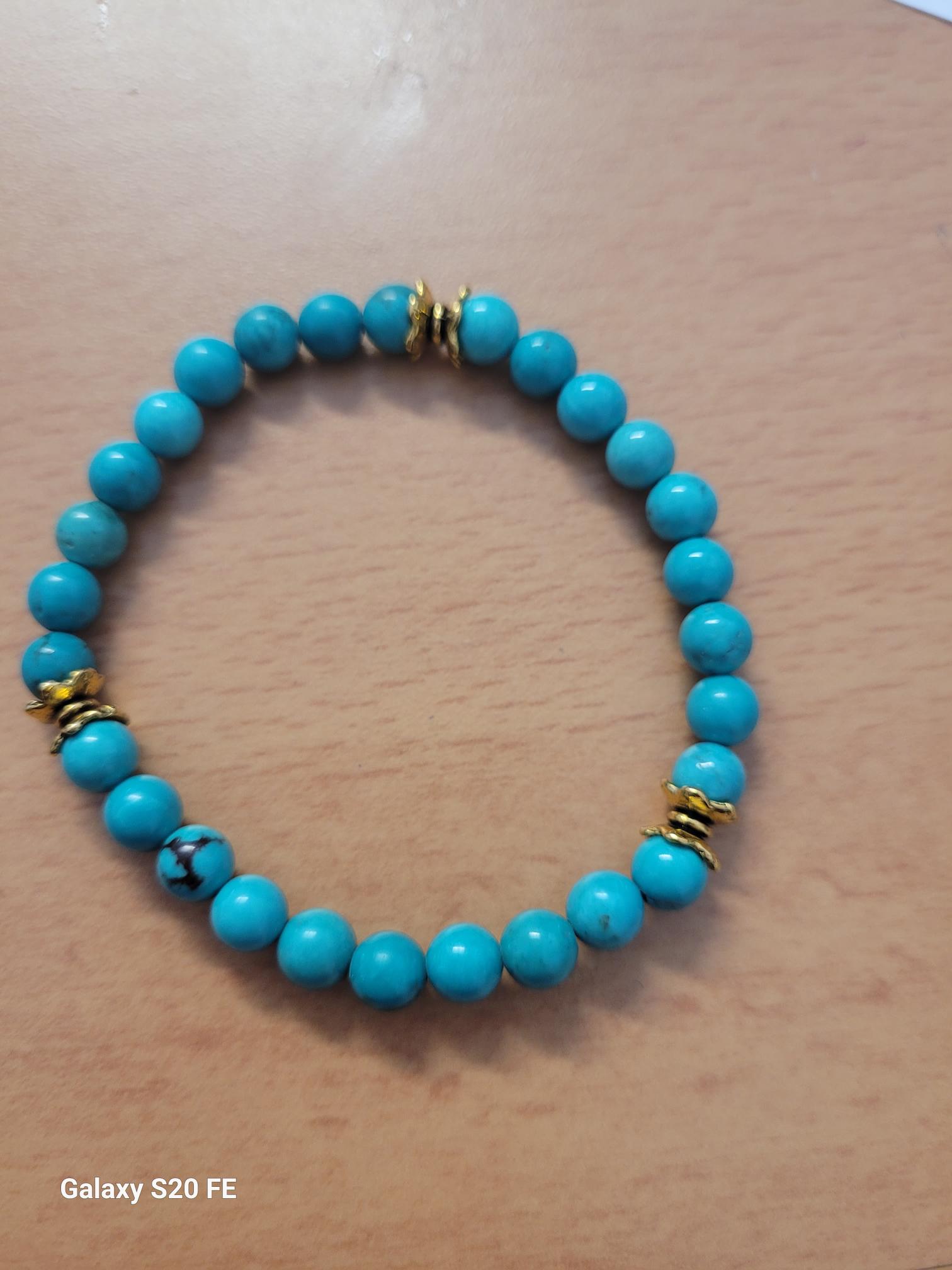  Bracelet turquoise de chine ( 6mm)