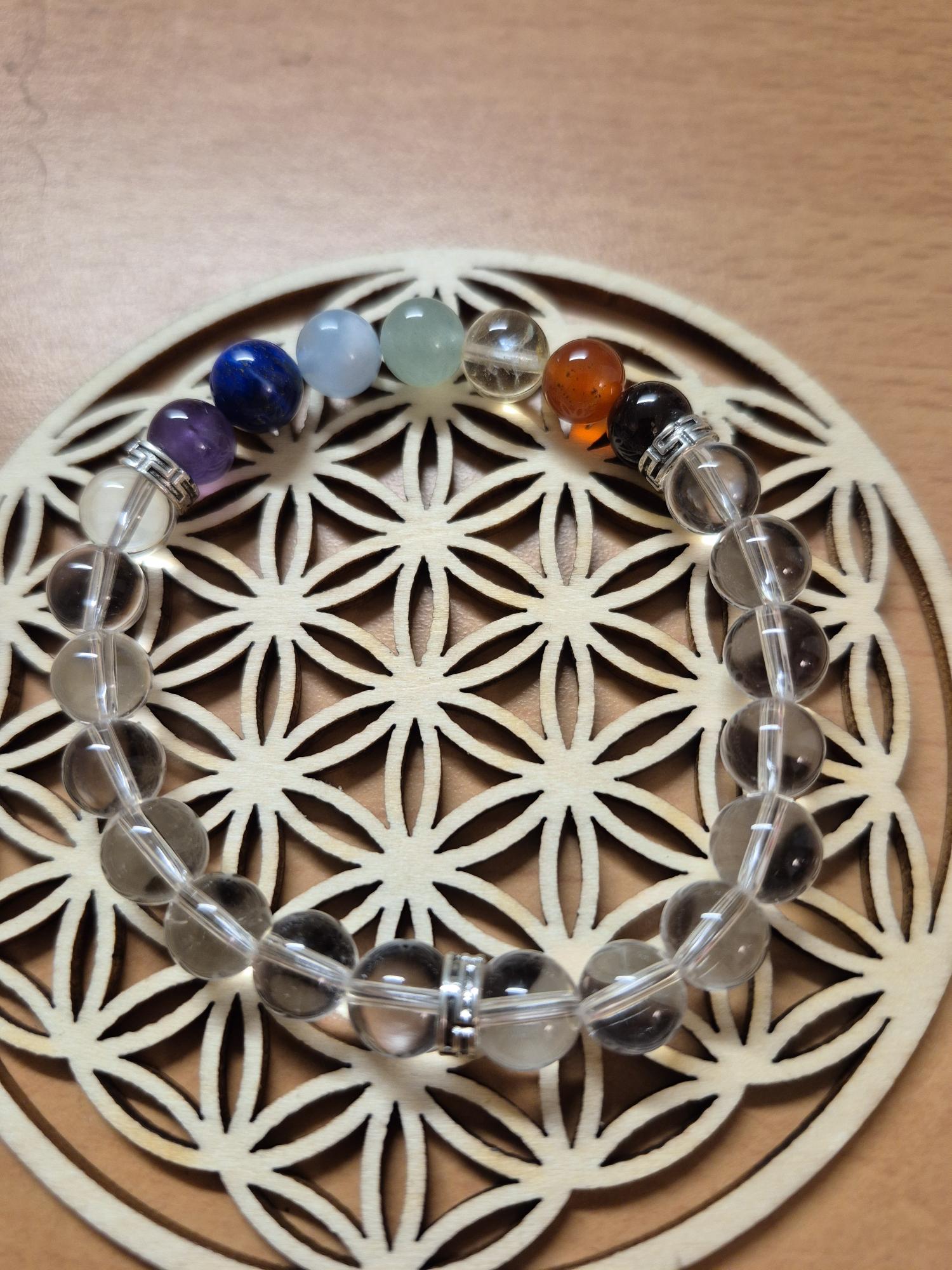 Bracelet 7 chakras cristal de roche