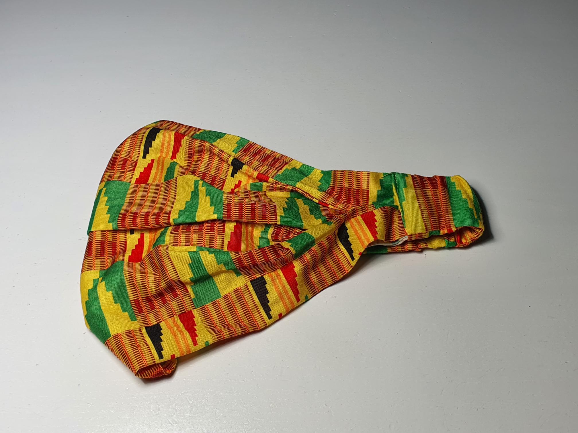African print headband yellow and green