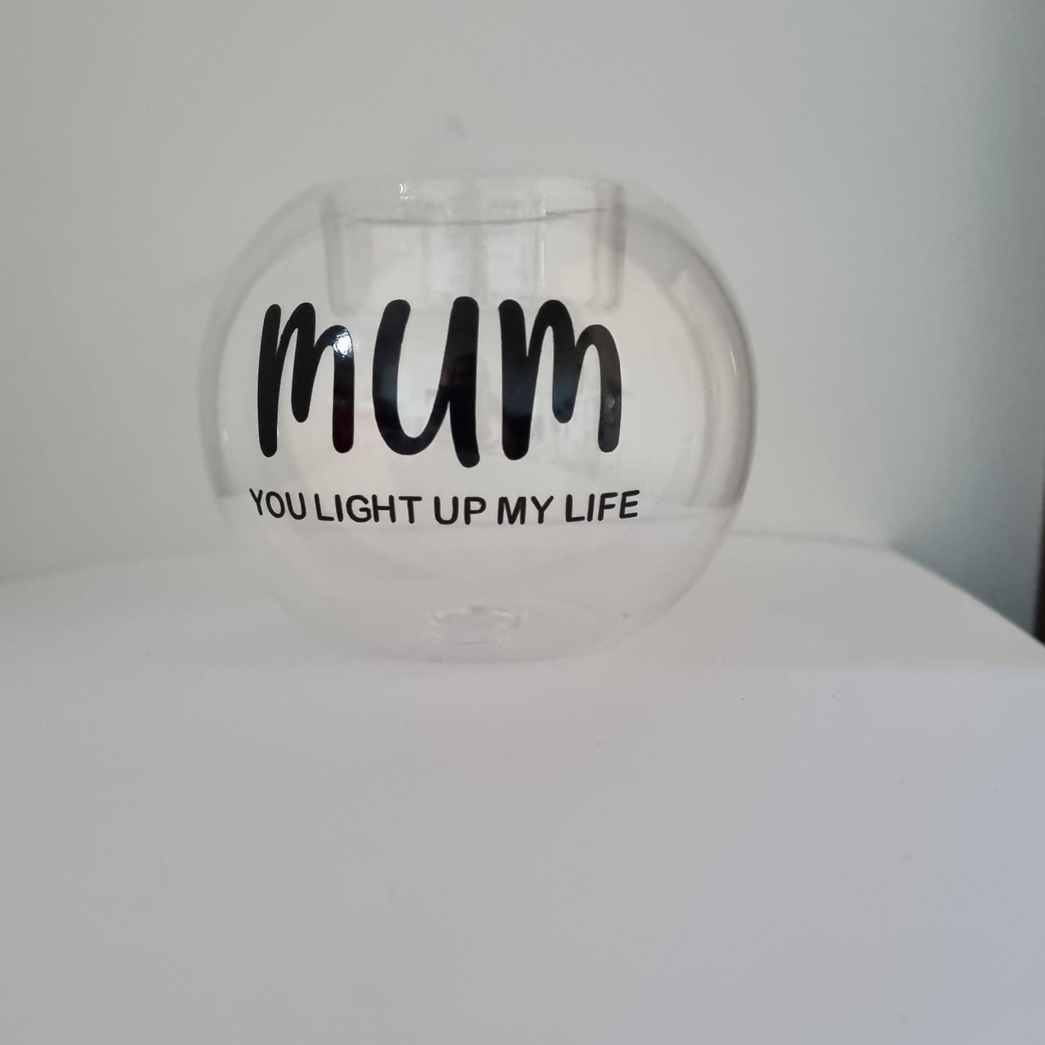 Mum Tea Light Holder Personalised 