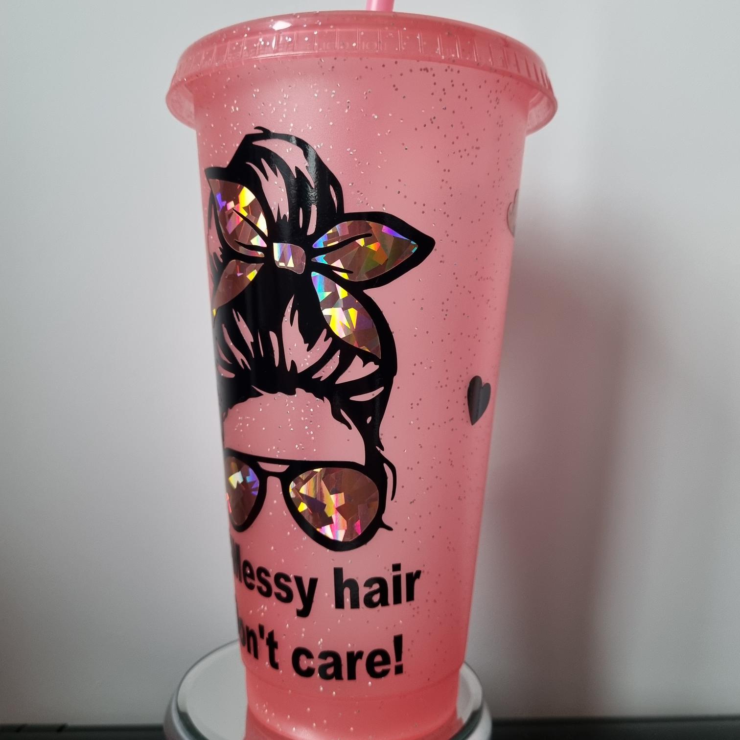 Messy Hair Don't Care Personalised Starbucks Style Tumbler Cold Cup