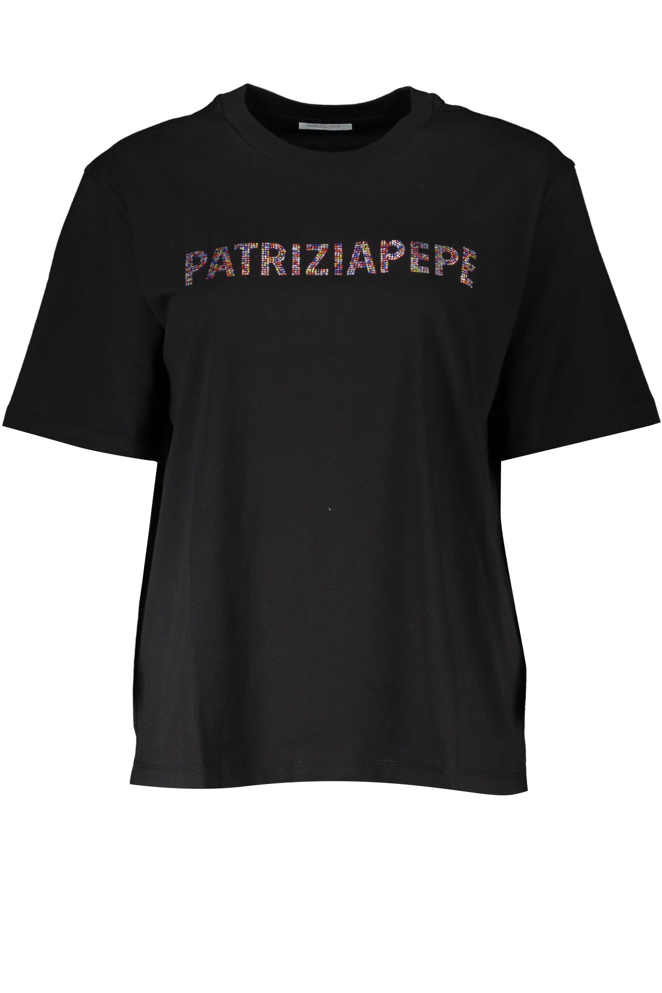 PATRIZIA PEPE T-SHIRT MANICHE CORTE DONNA NERO