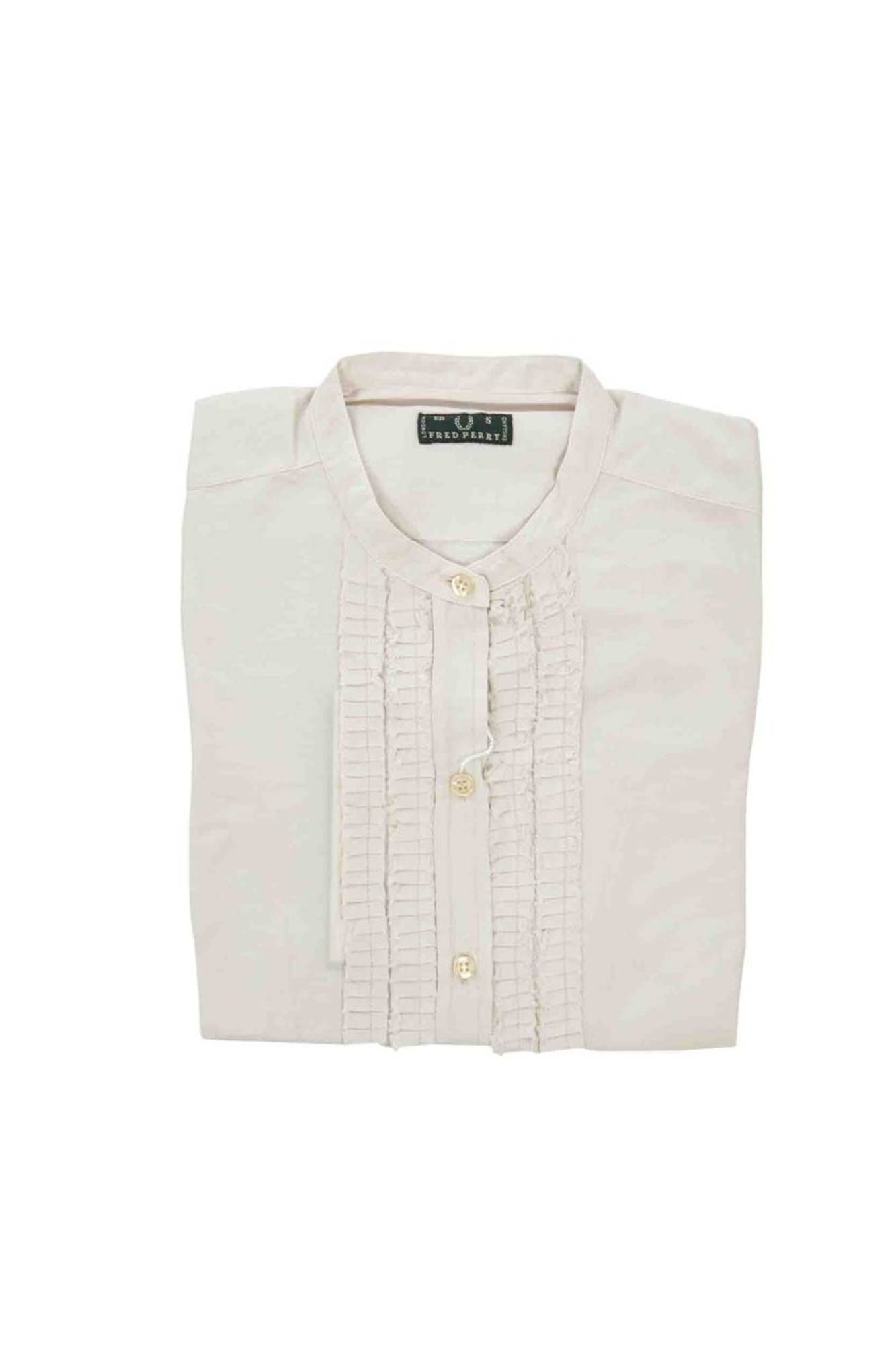 FRED PERRY CAMICIA MANICHE LUNGHE DONNA BEIGE