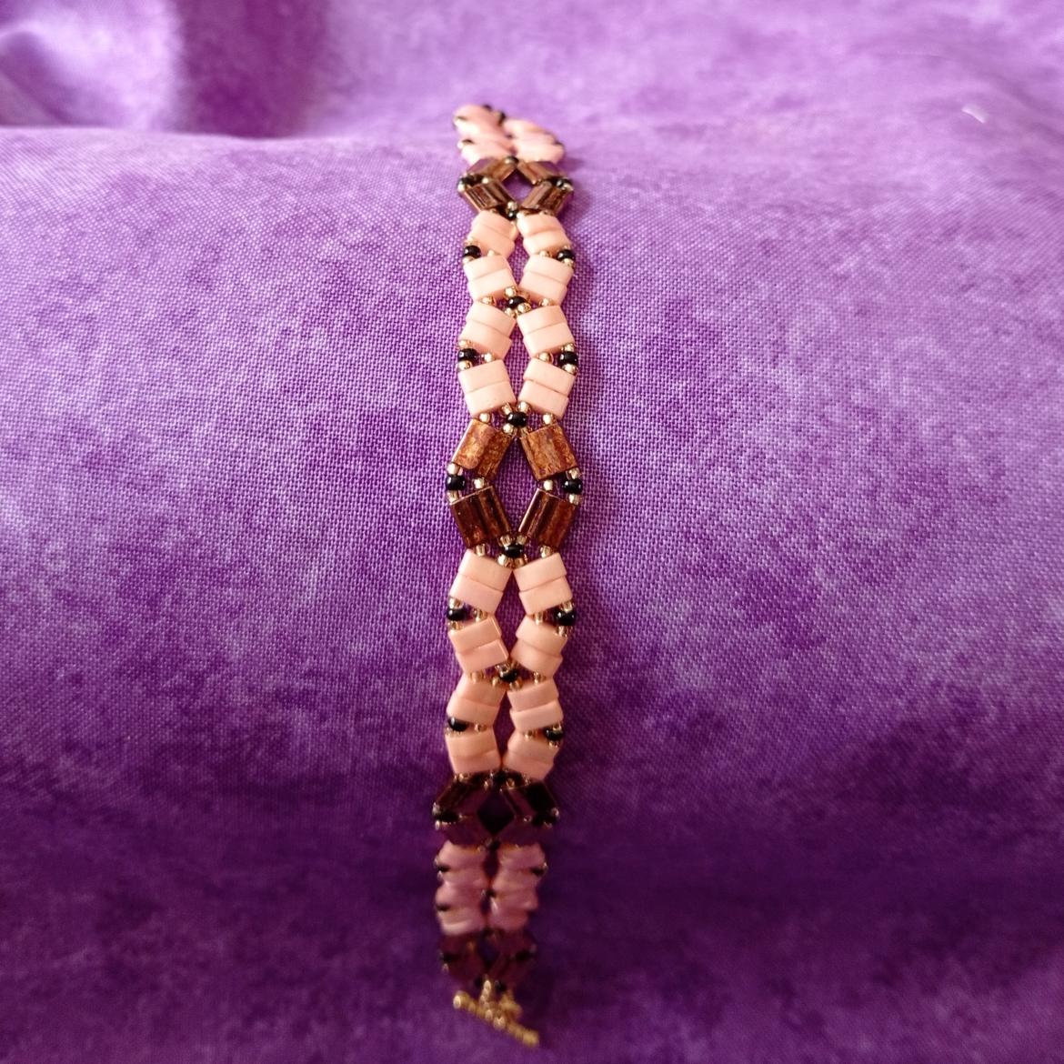 Bracelet Saumon Et Marron 