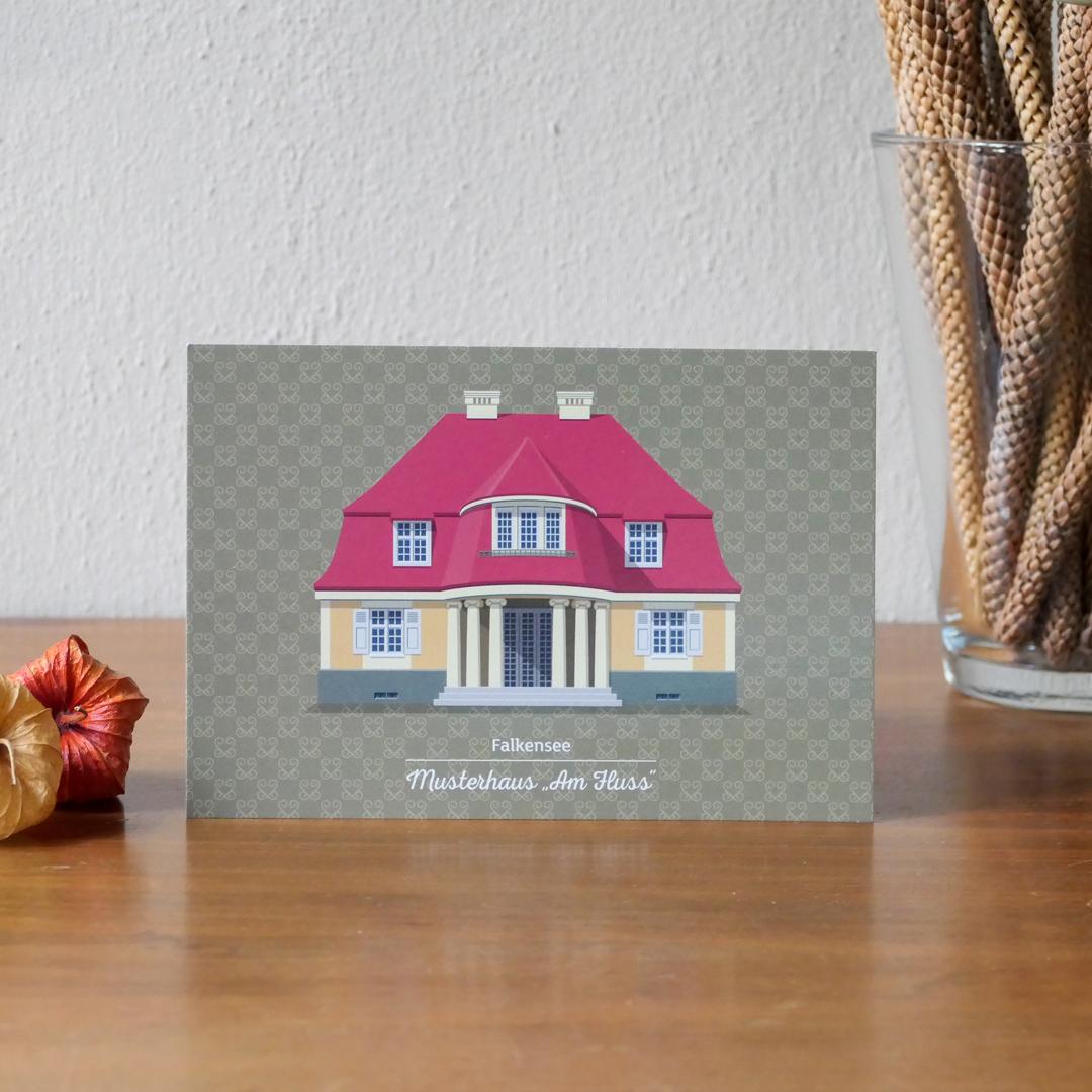 Postkarte &quot;Musterhaus am Fluss, Falkensee&quot;