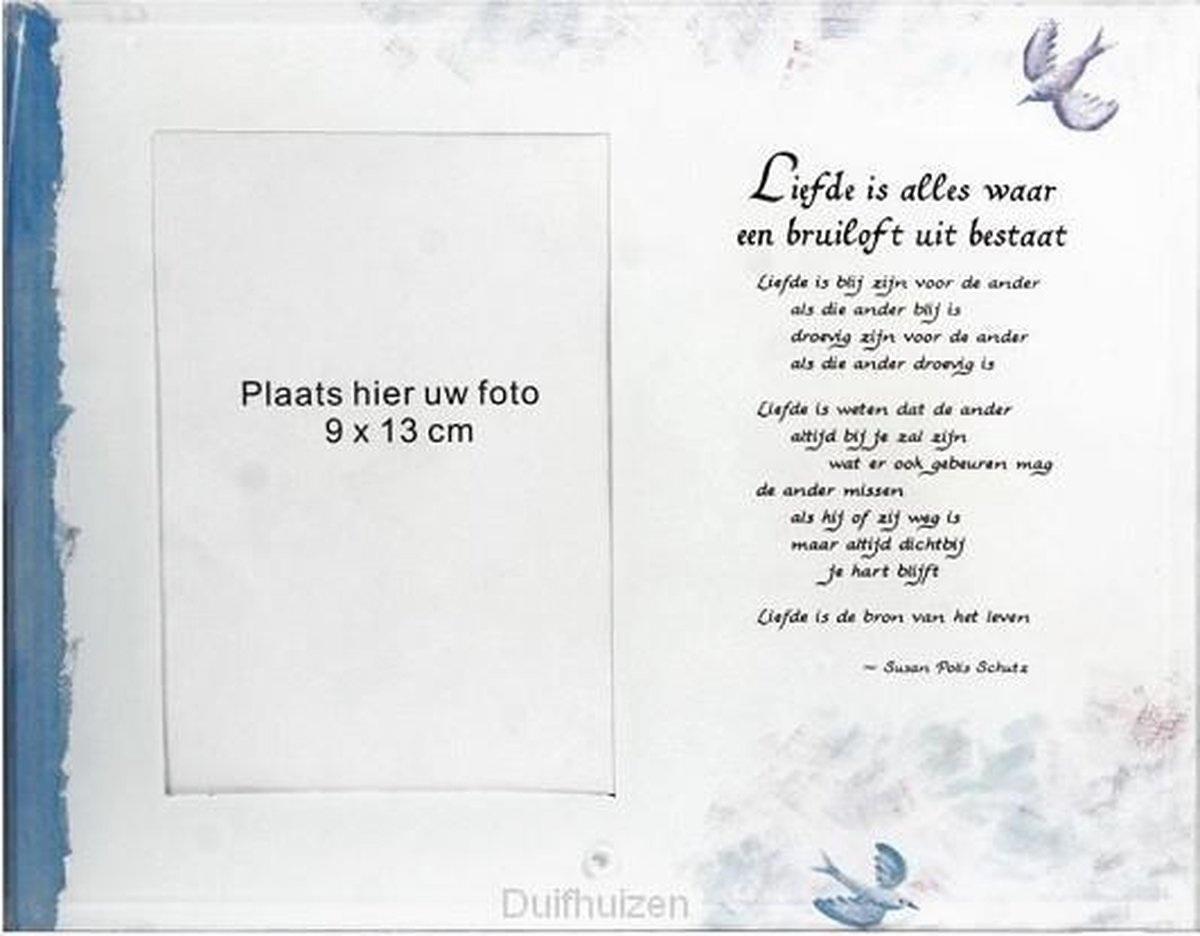 Fotolijstje Liefde is alles waar een bruiloft uit bestaat