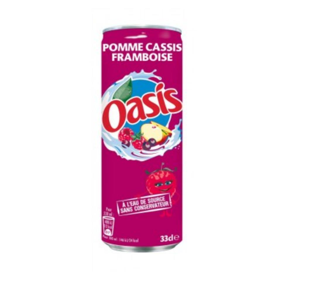 Canette oasis pomme cassis framboise 33cl 🍏🍇