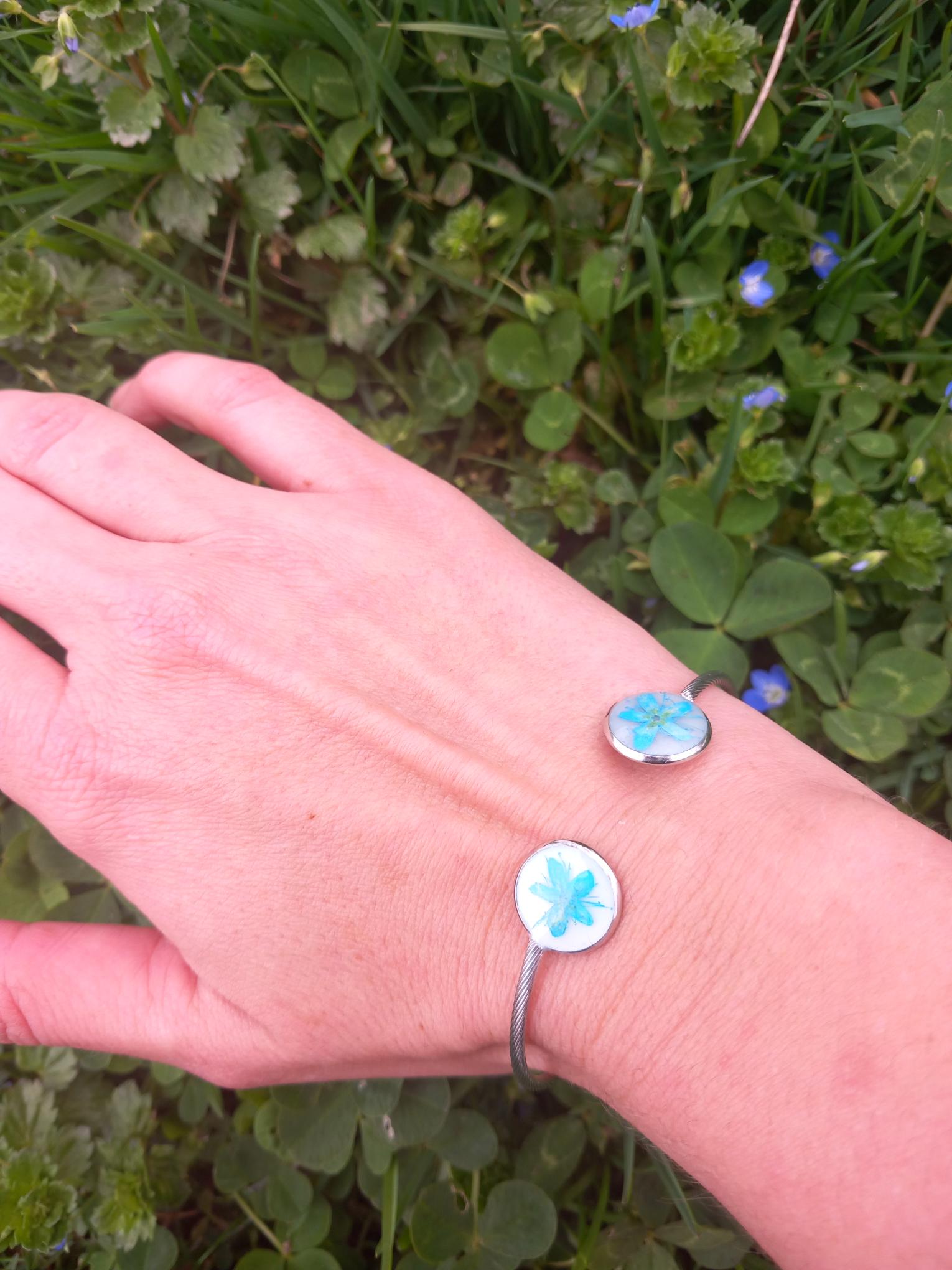 Bracelet fleur bleue 