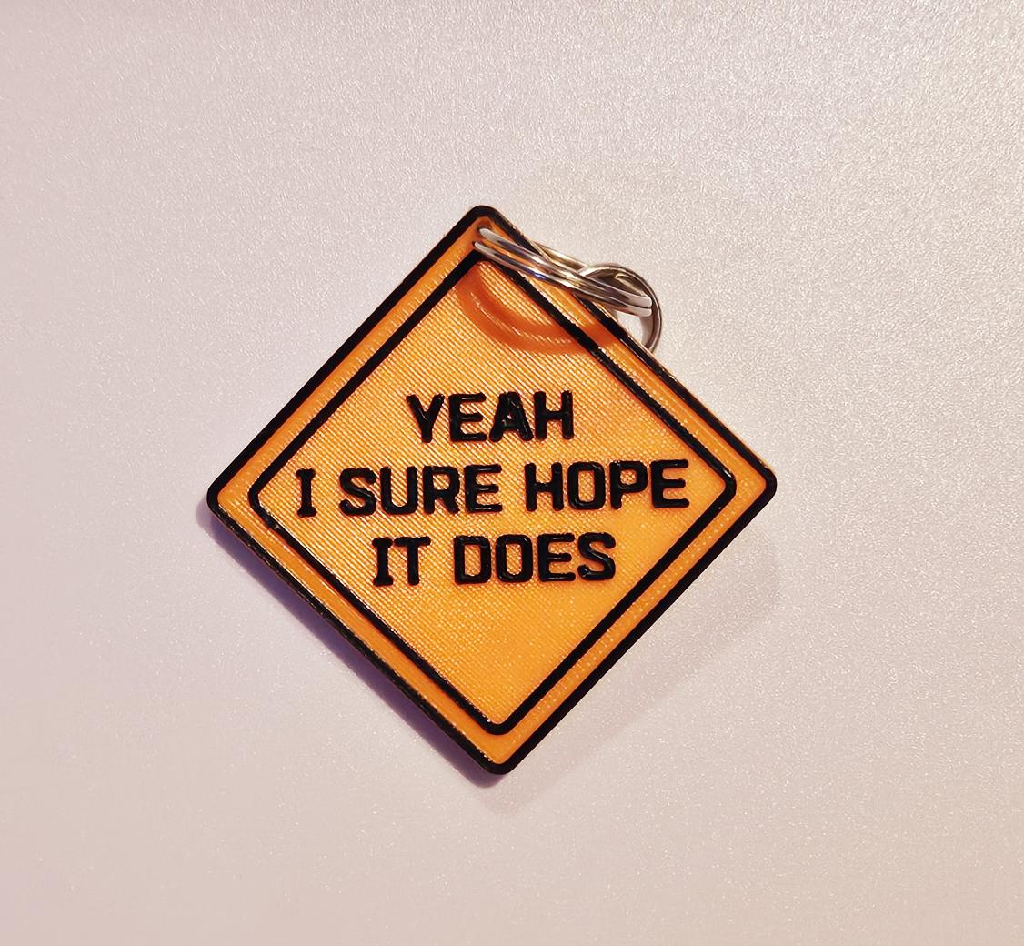 Roadwork Ahead Keyring (Meme)