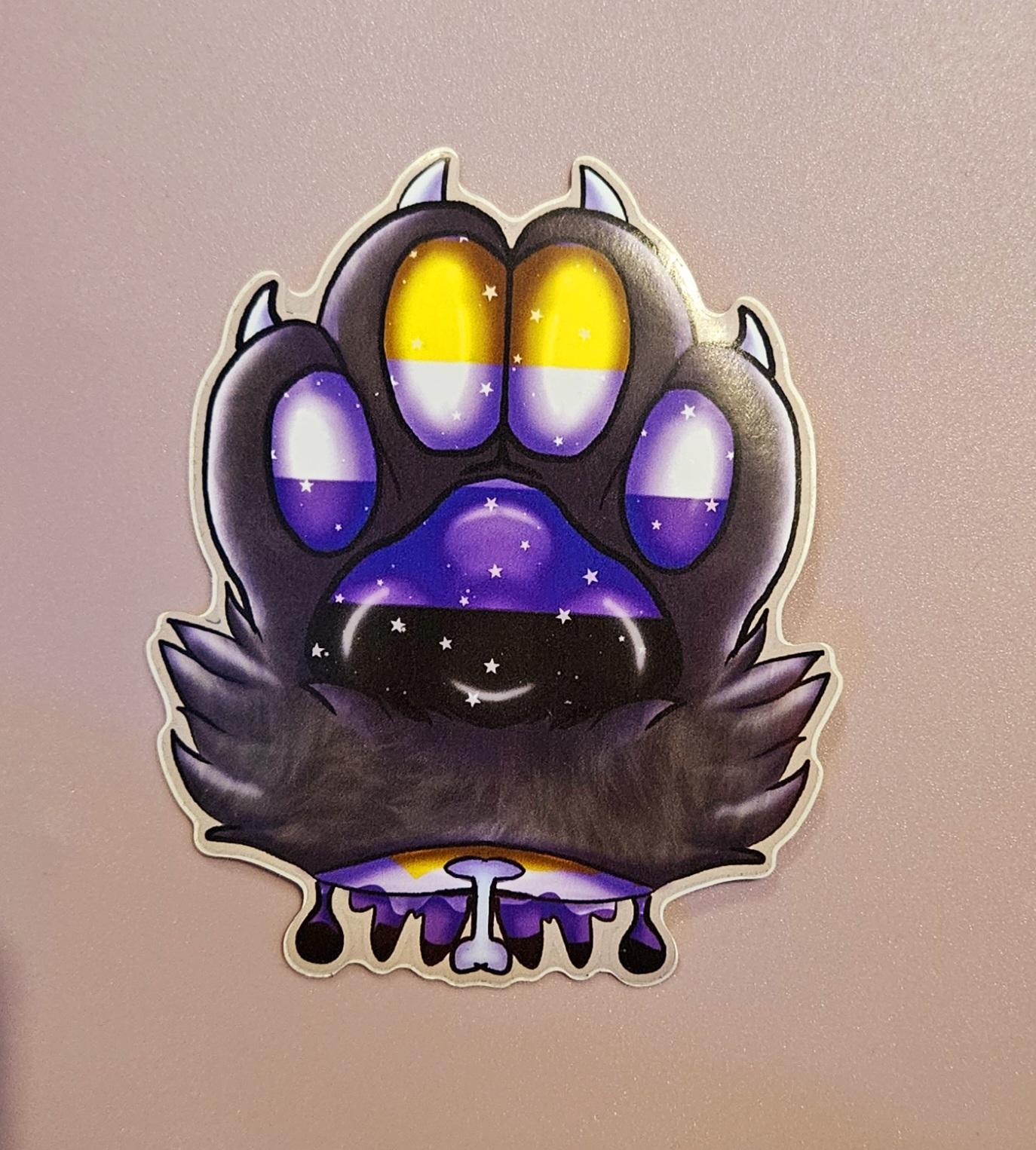 Enby Paw Stickers (Pride)