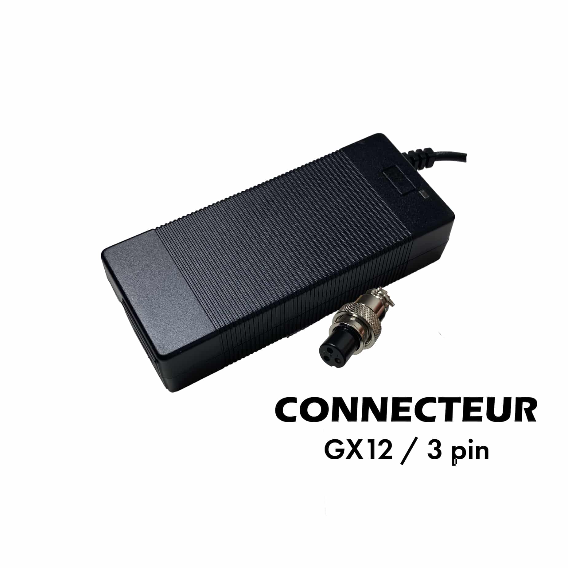 Chargeur 52V ➡️ 58.8V / 2A (connecteur GX12-3p)