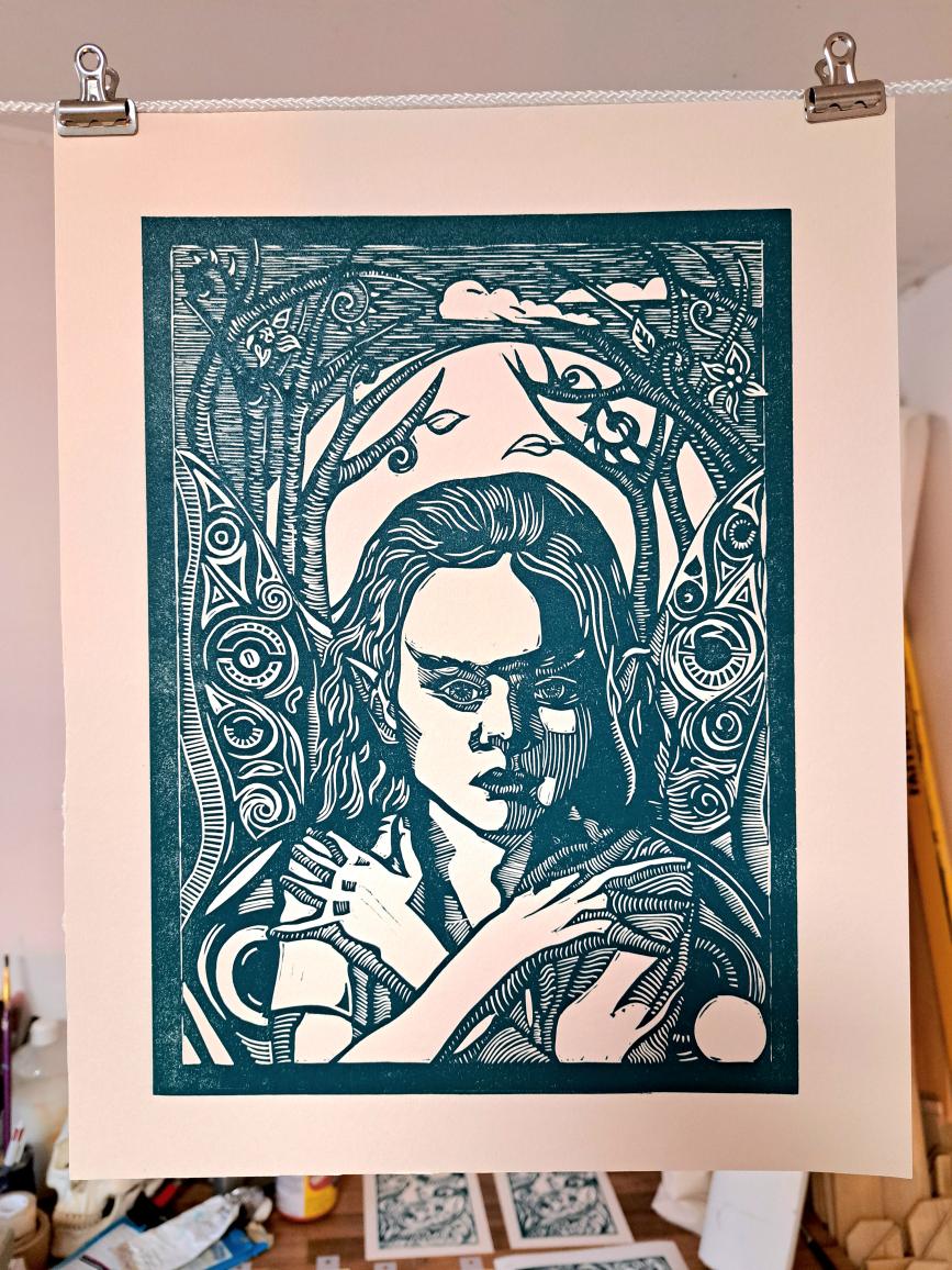 Away With The Fairies handmade print 