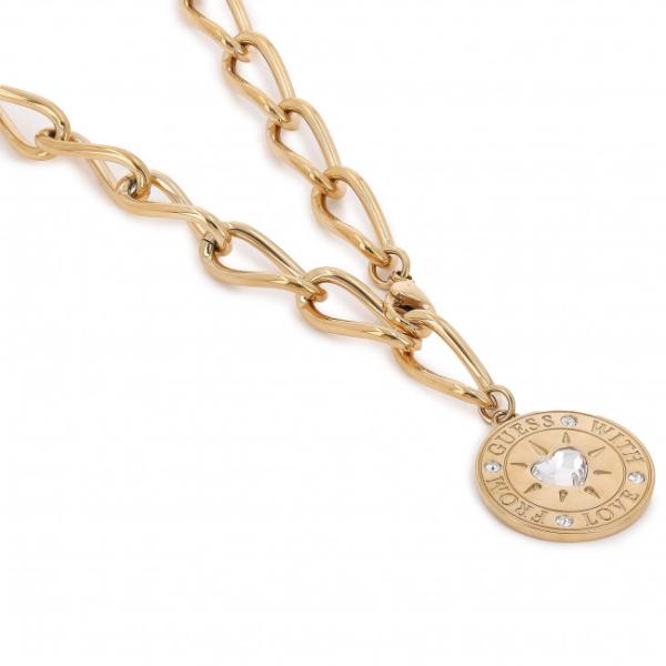 Guess collana catena in acciaio dorato