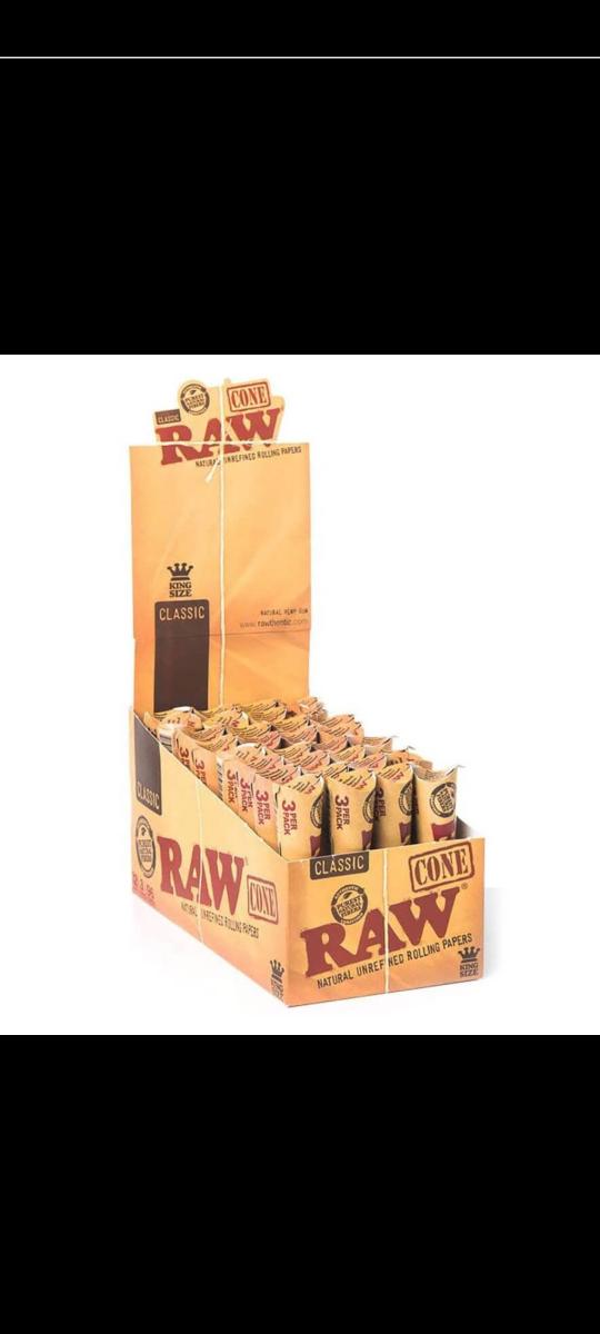 RAW  king size slim cones

3pcs per pack


