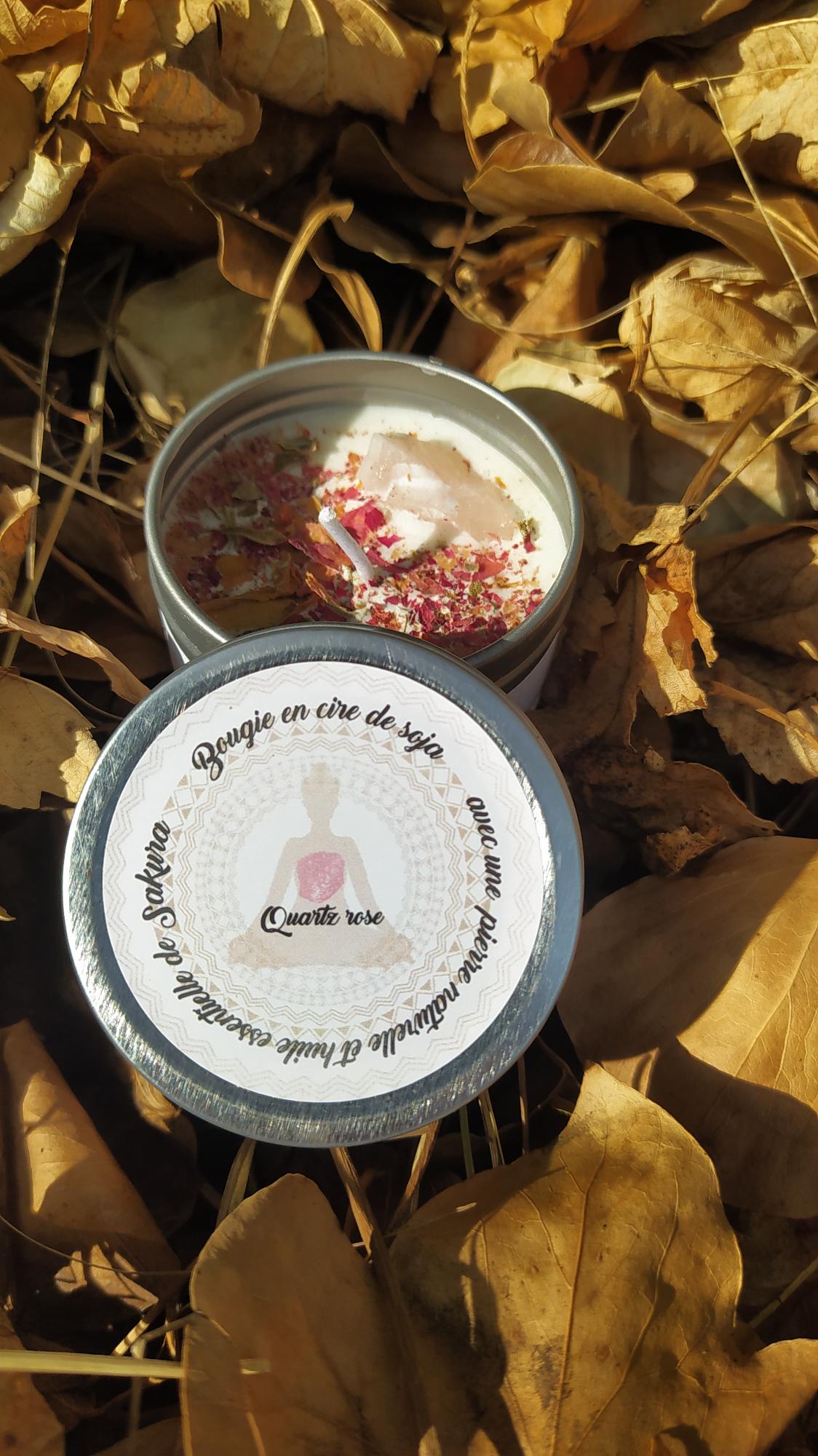  Bougie parfumée pierre de Quartz Rose