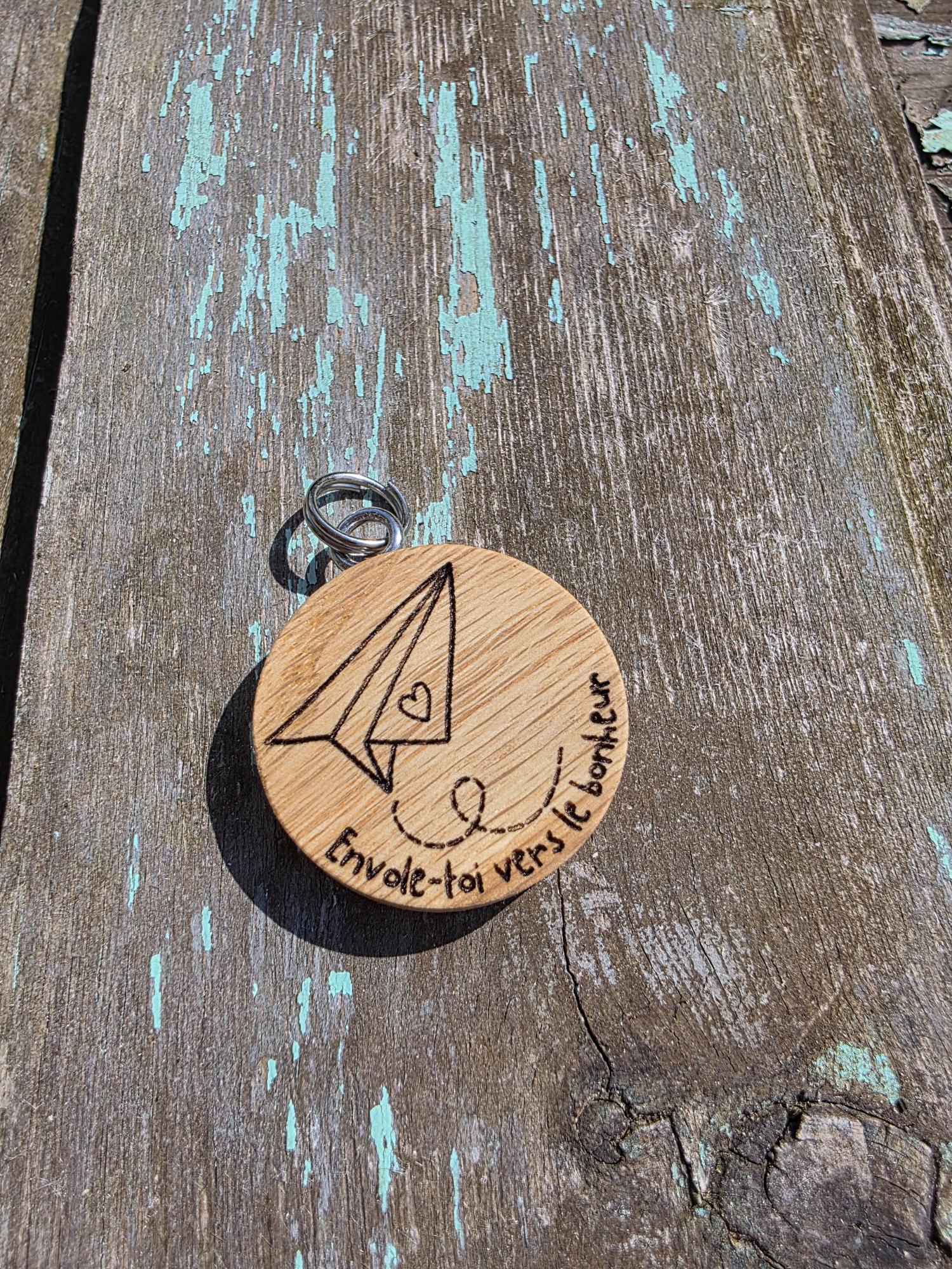 Pendentif bois de chêne massif 