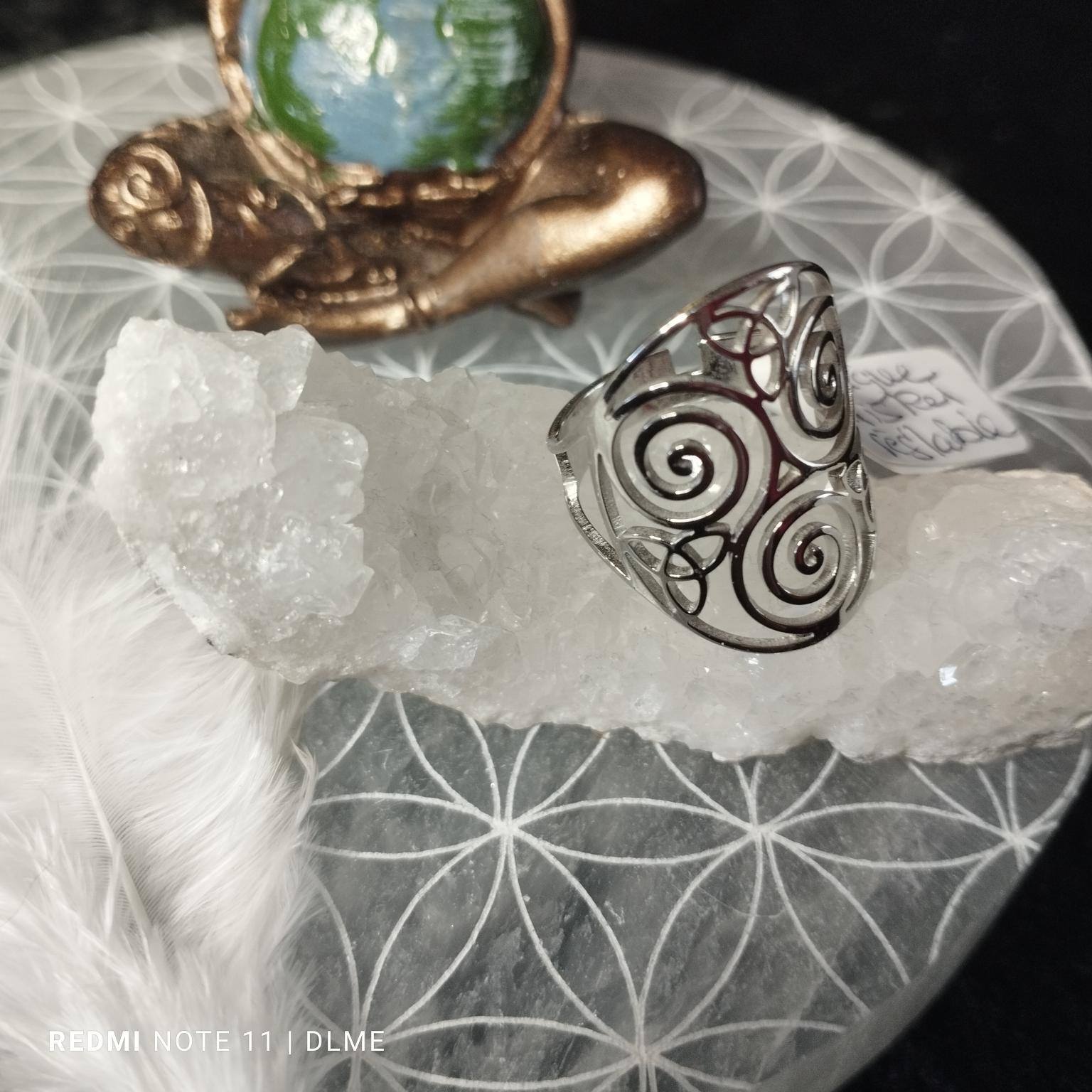 Bague Triskel &amp; Triquetra (réglable) 