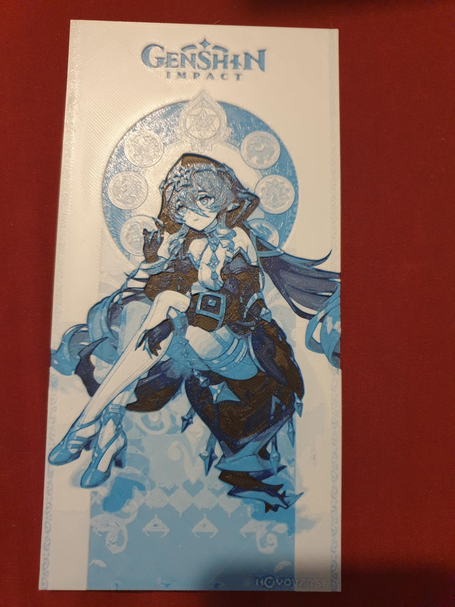 Plaque Deco Genshin Impact Bleu