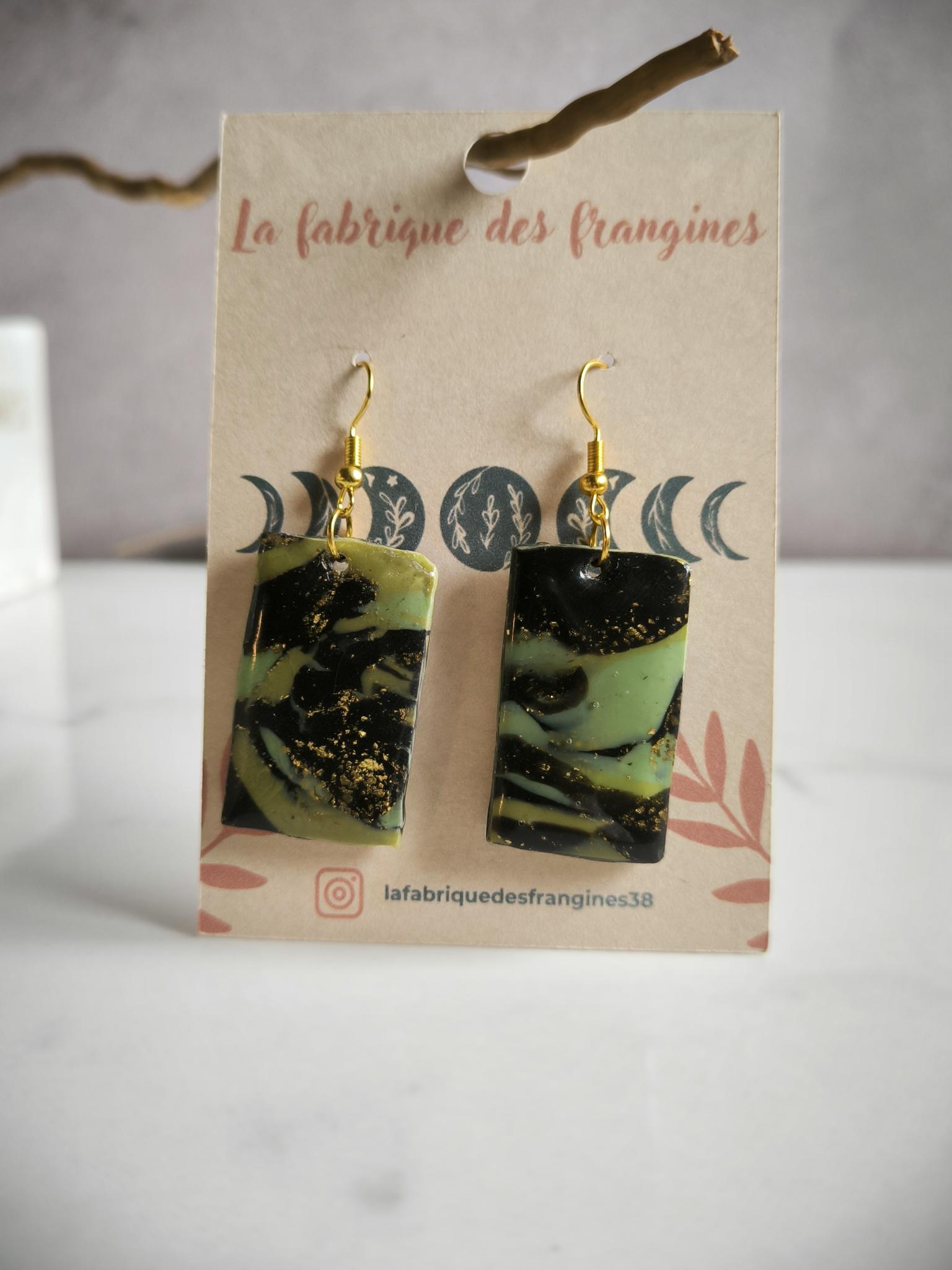 Boucle Marbre noire et verte 