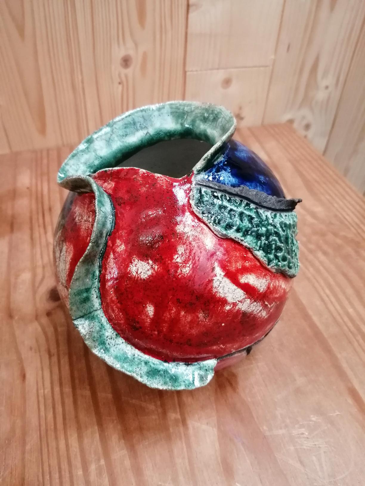 Vase grosse boule multicolore