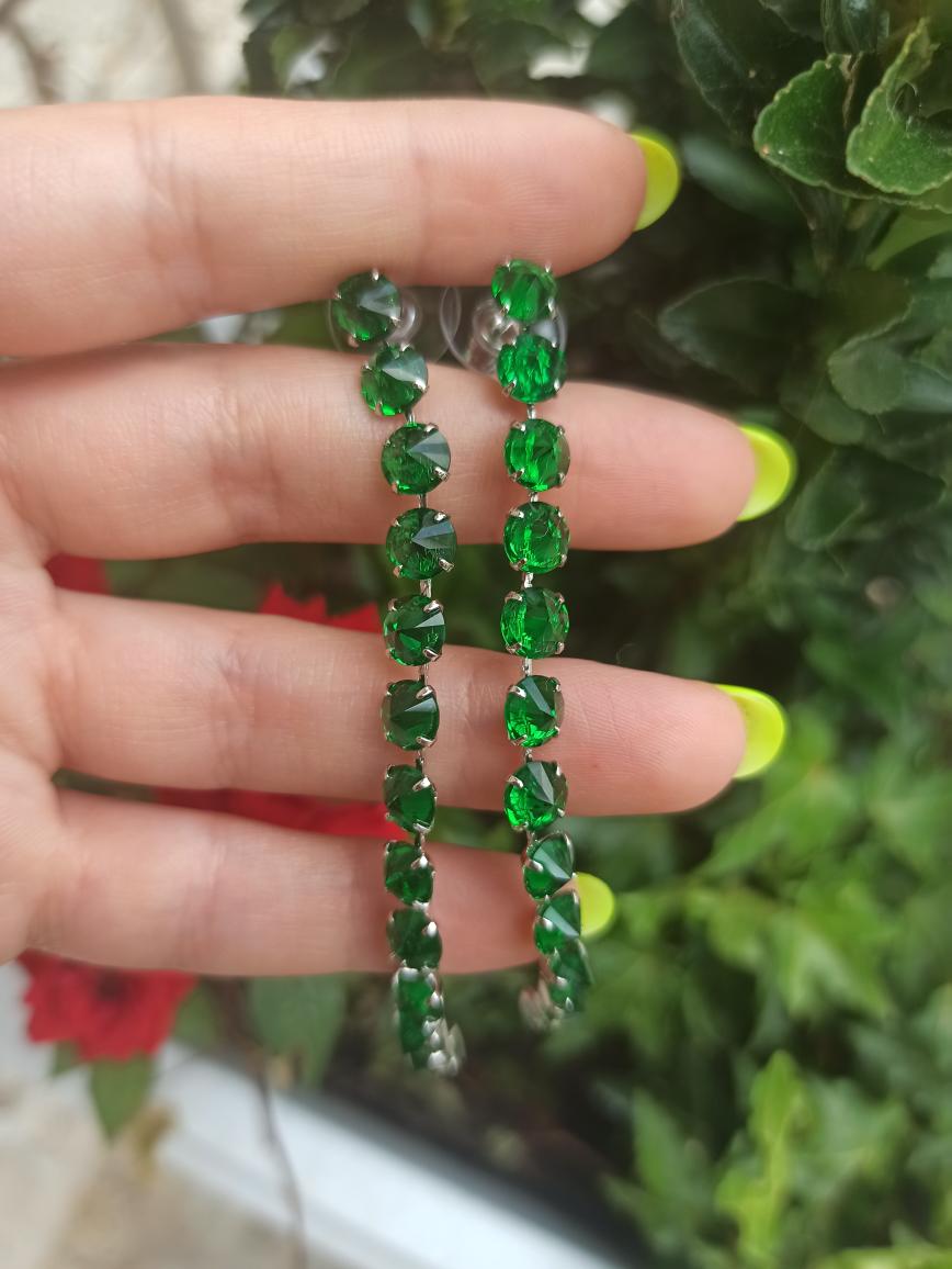 Orecchini cascata verde