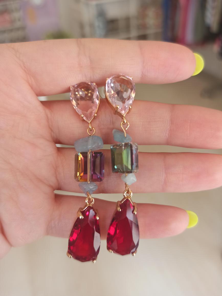 Orecchini pietre rosse