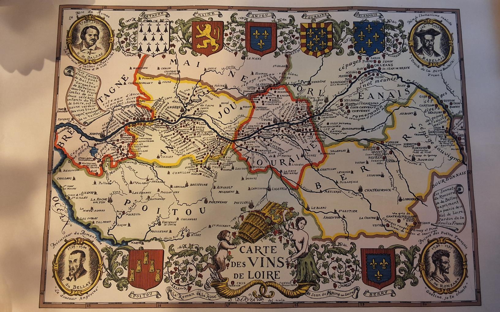 Carte des vins de loire