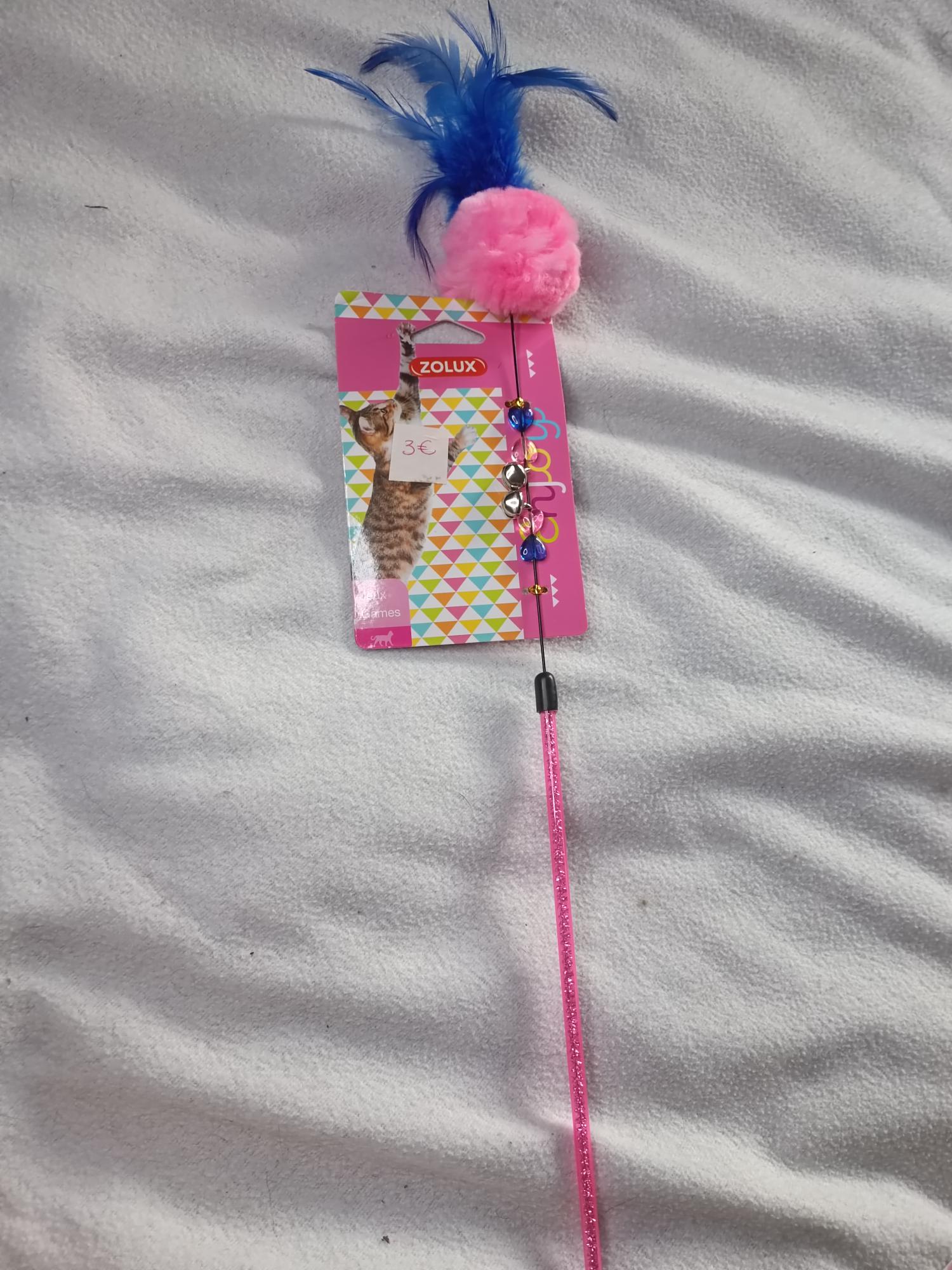 Canne pompon et plume 