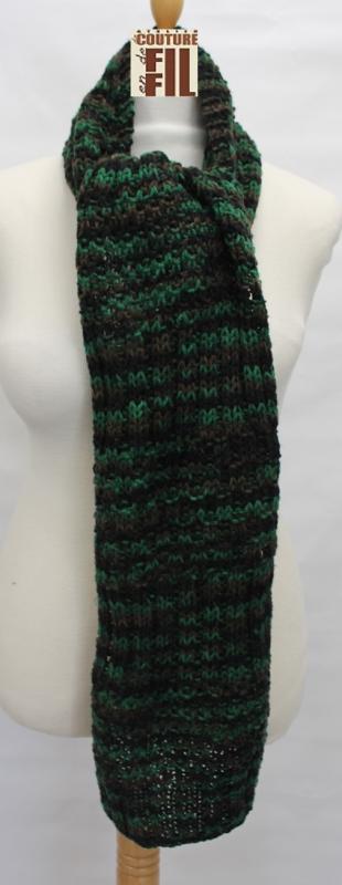 écharpe bis vert  et noir