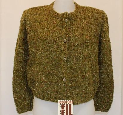 Cardigan Tricot  kaki 