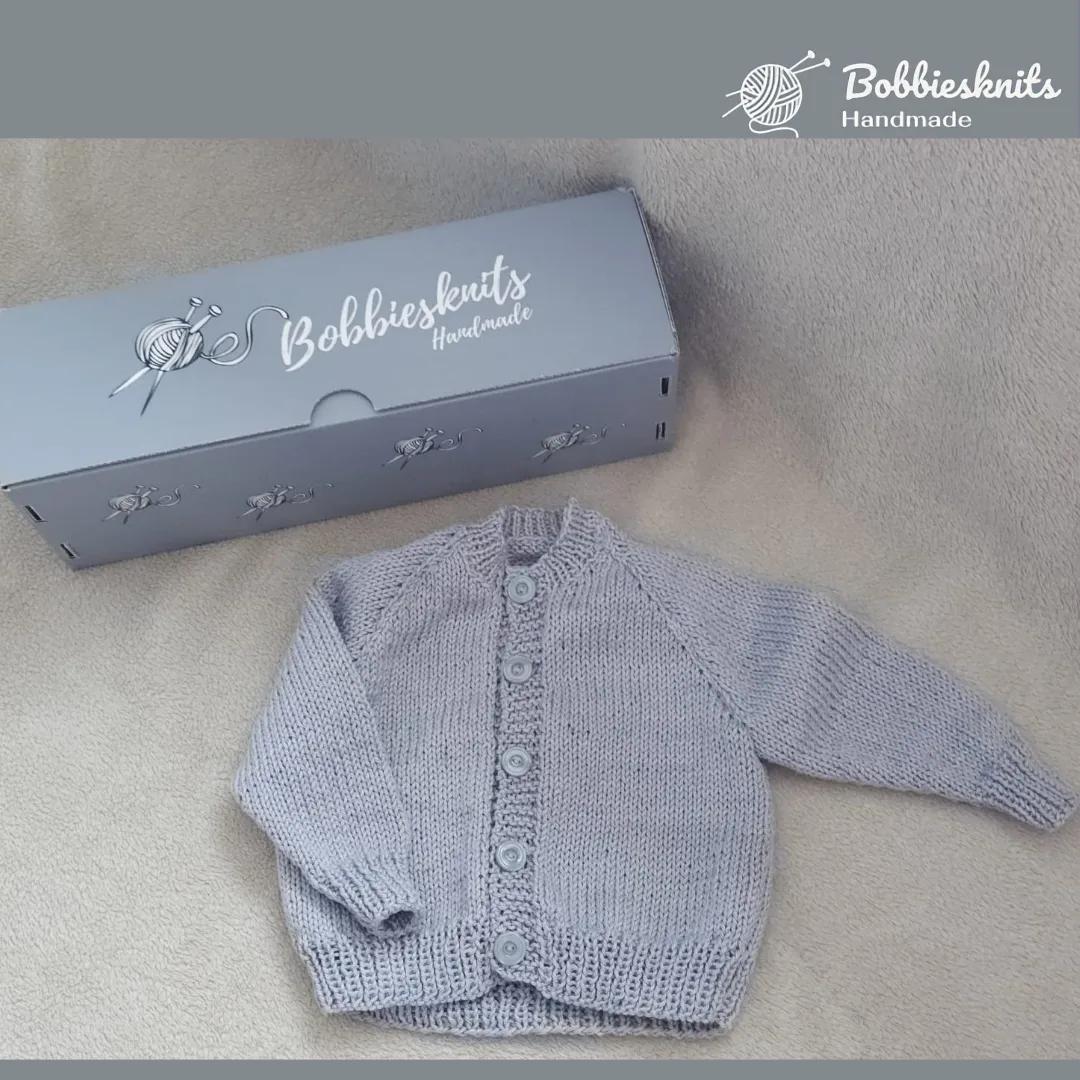  grey 3 - 6 month cardigan 100% cotton wool