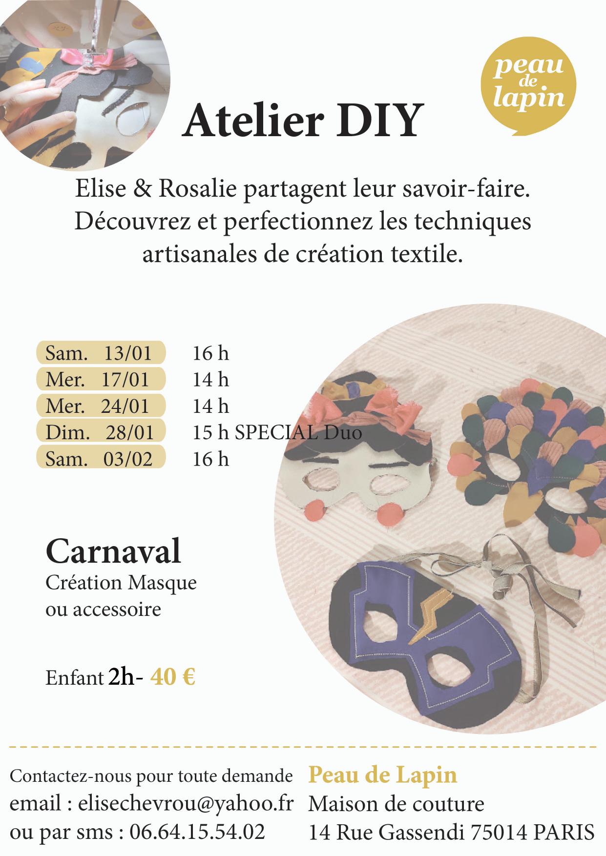 Accessoire carnaval 24/01 14h-16h
