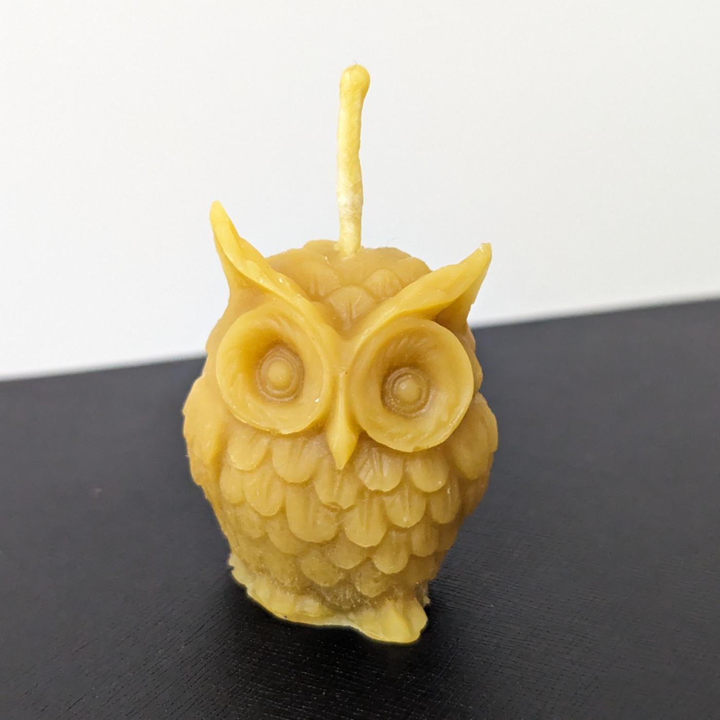 Owl beeswax candle 