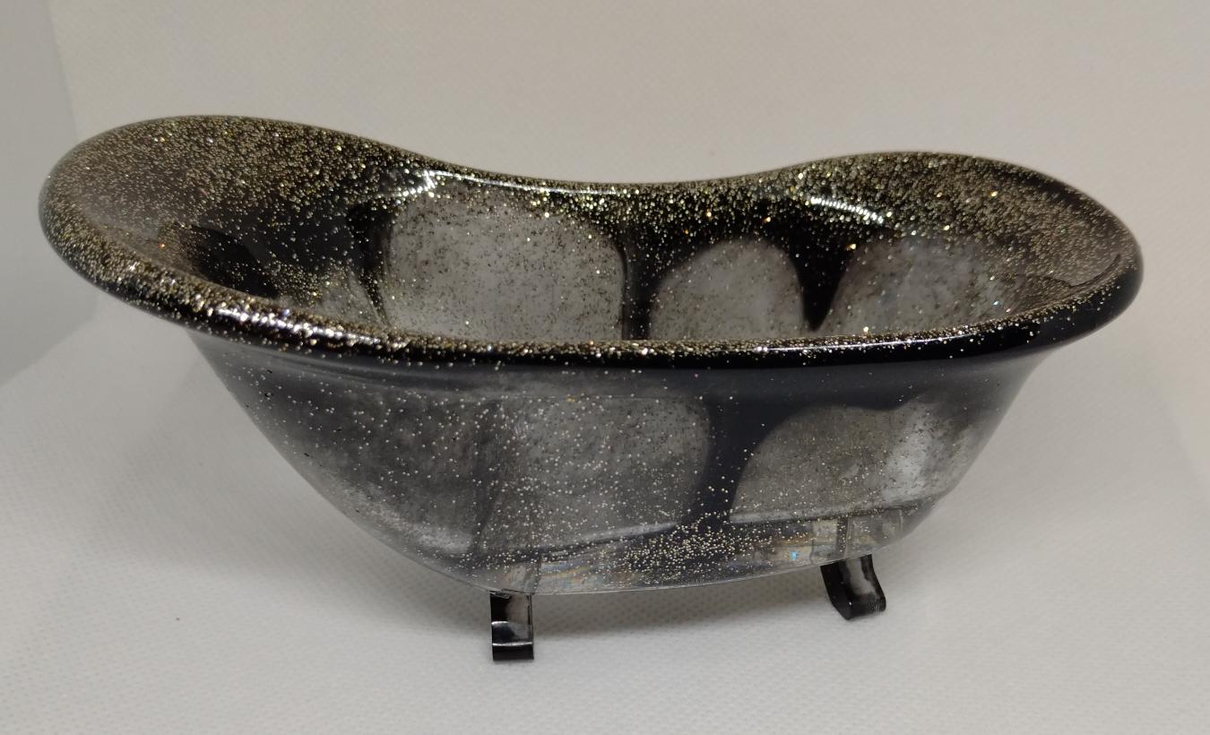 Vide poche baignoire noire et paillettes 