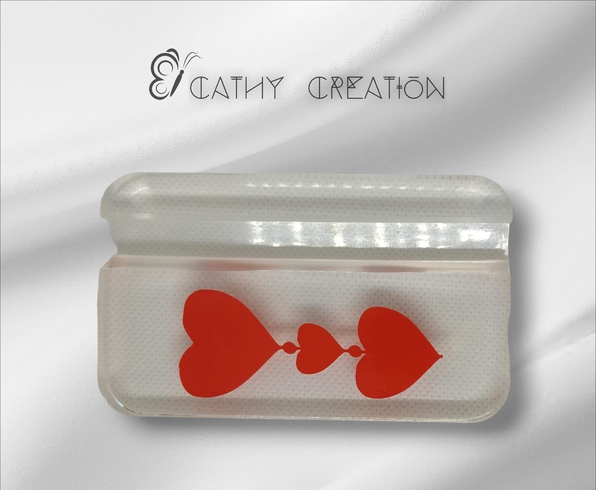 Support téléphone transparent et coeur 